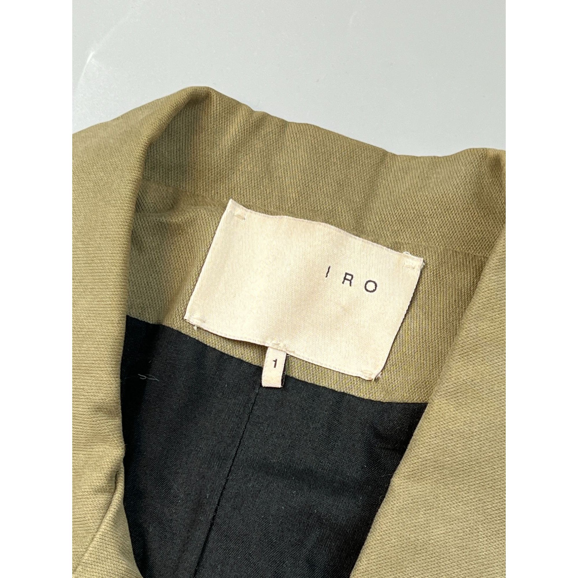 Iro Iro Cotton Biker Jacket With Leather Elements (Y0686) Size S / US 4 / IT 40 - 3 Thumbnail