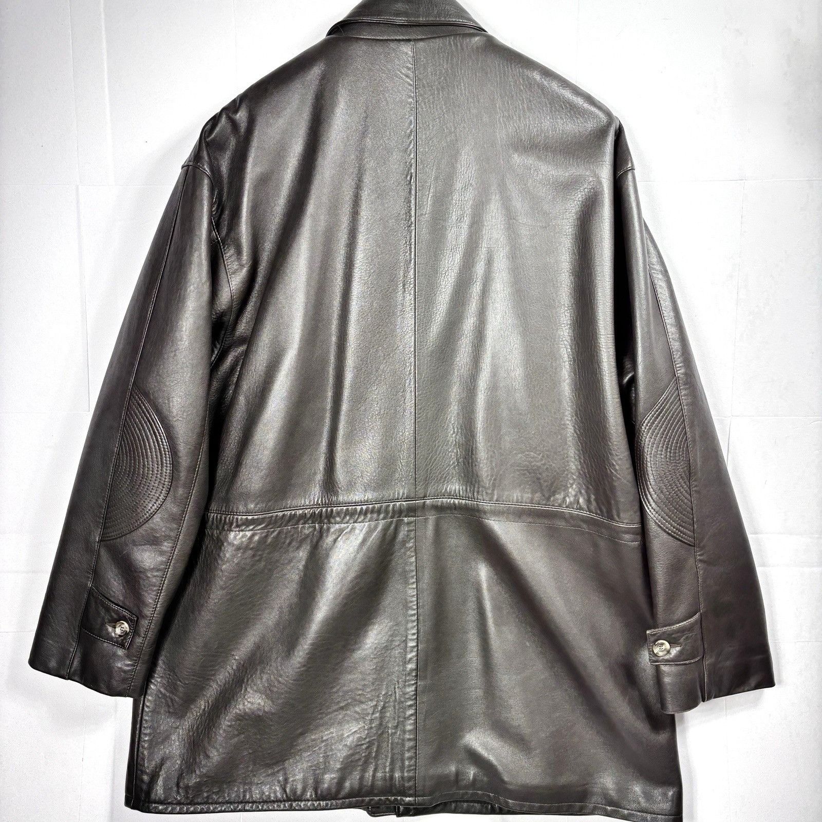 Vintage Butter Soft Brown Leather Jacket Mens Sz 56 XL Cinch Dbl Zip Size US XXL / EU 58 / 5 - 2 Thumbnail