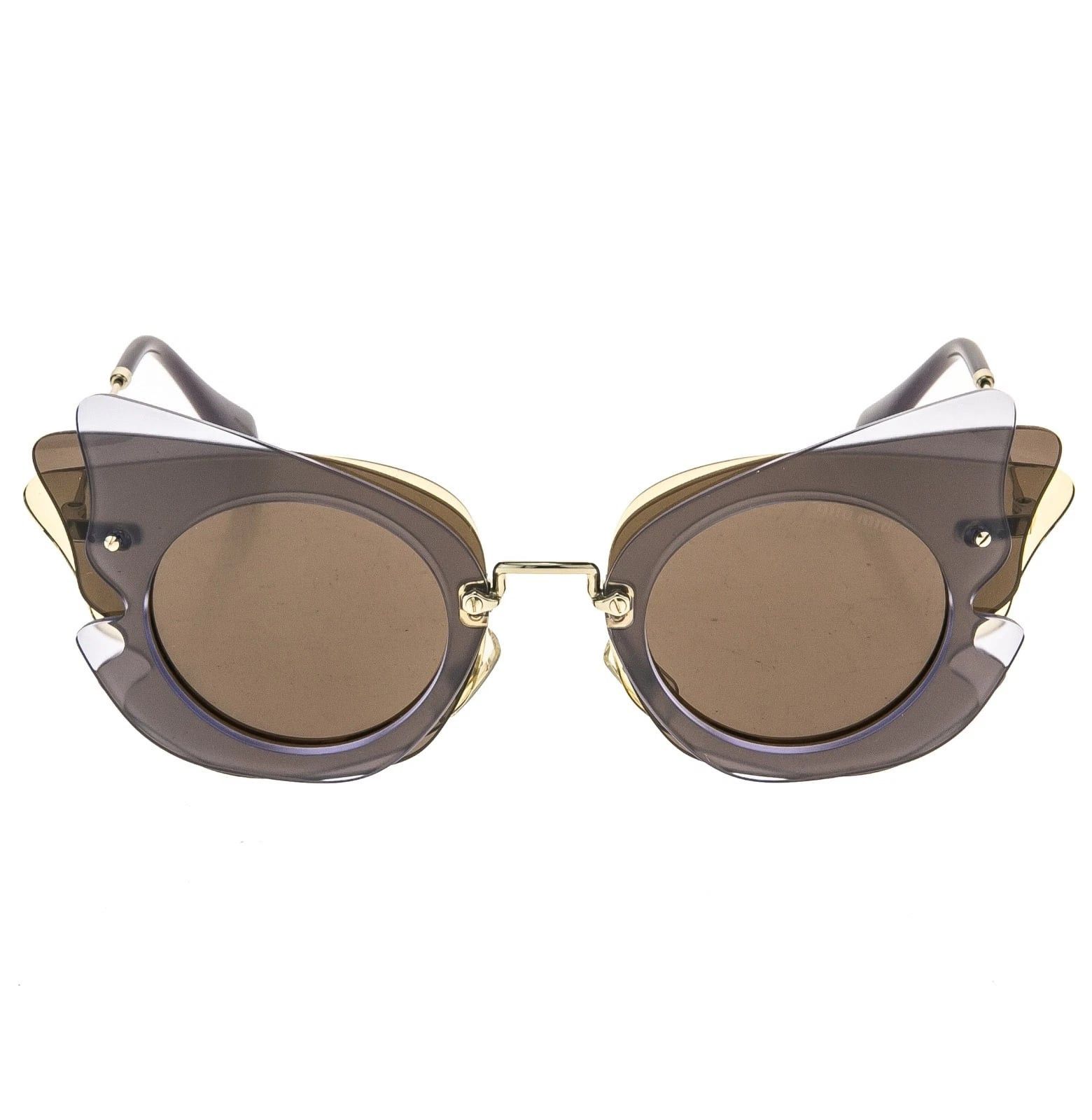 Miu Miu MIU MIU MU02SS COLLECTION 02S Brown Mirrored Sunglasses Size ONE SIZE - 9 Thumbnail