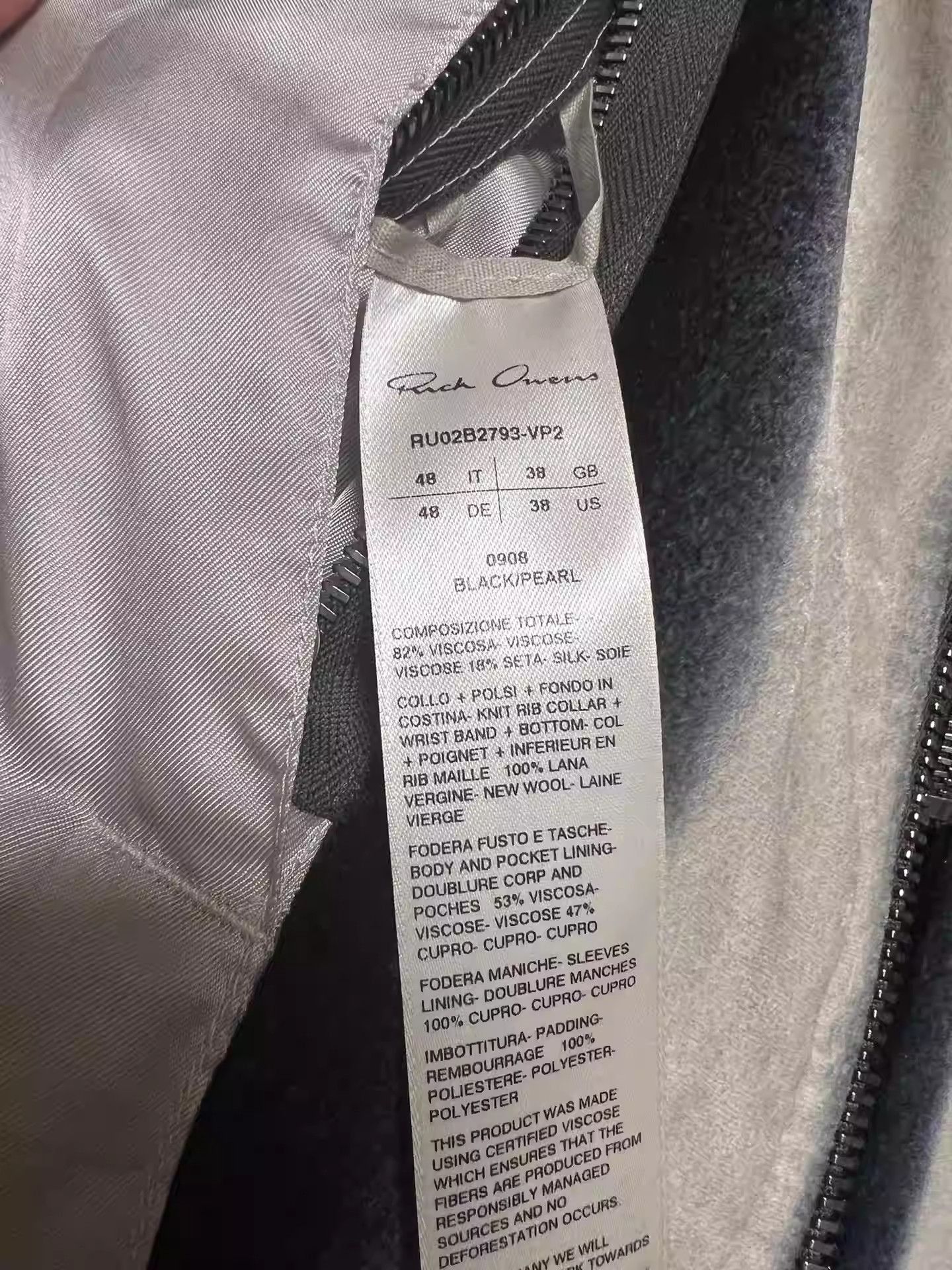Rick Owens Rick Owens 22fw mainline velor jacket-2505 Size US M / EU 48-50 / 2 - 6 Thumbnail