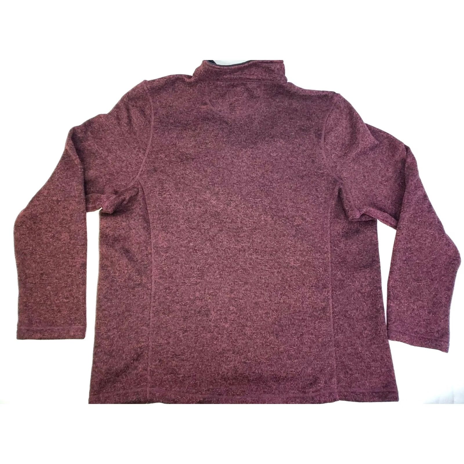 Vintage Woolrich Sweater Mens 2XL Maroon Burgundy & Black Pullover Quarter Zip Knit Men Polyester Size US XXL / EU 58 / 5 - 2 Thumbnail