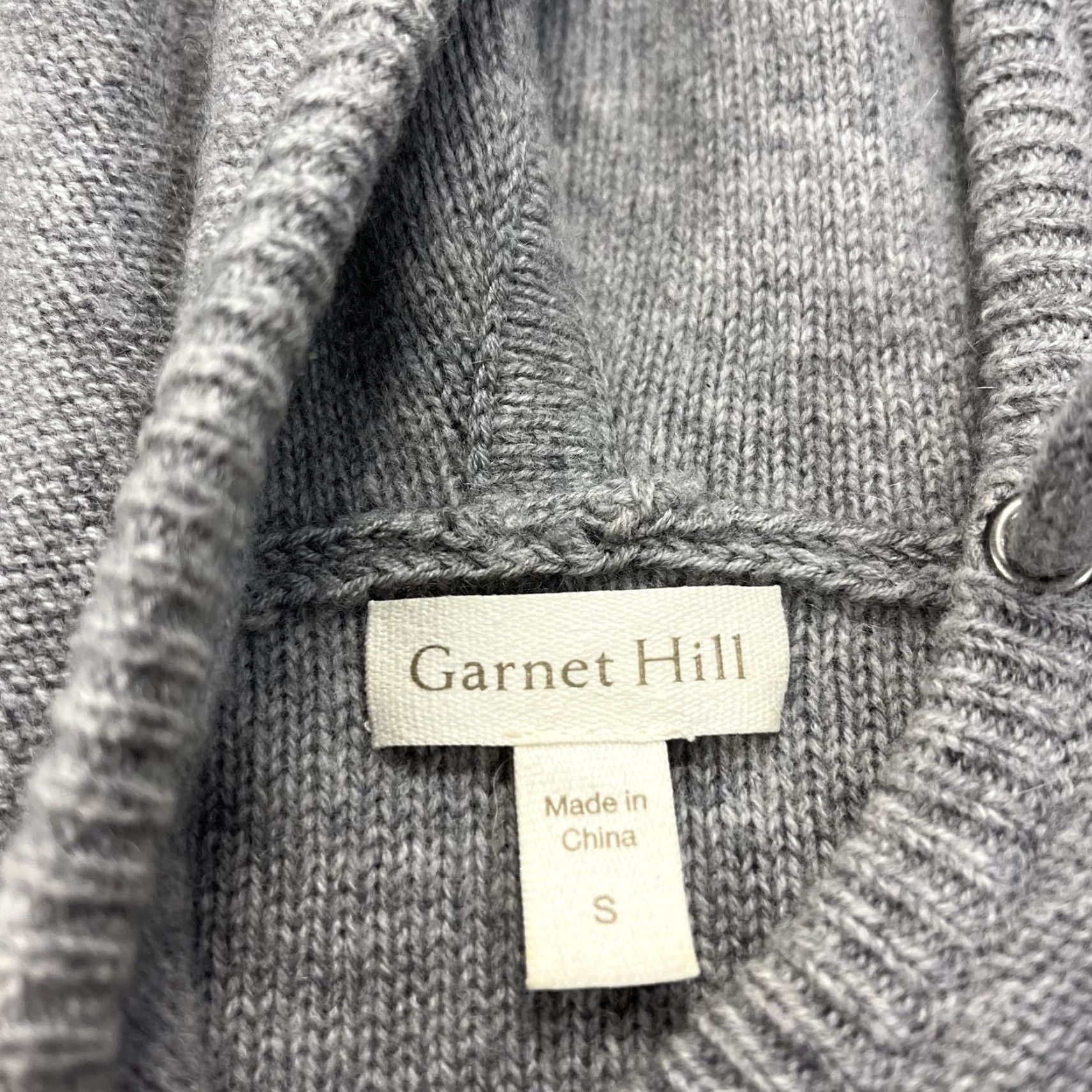 Vintage Garnet Hill Sweater Womens Small Gray 100% Cashmere Hooded Tunic Knit Pullover Size S / US 4 / IT 40 - 4 Thumbnail
