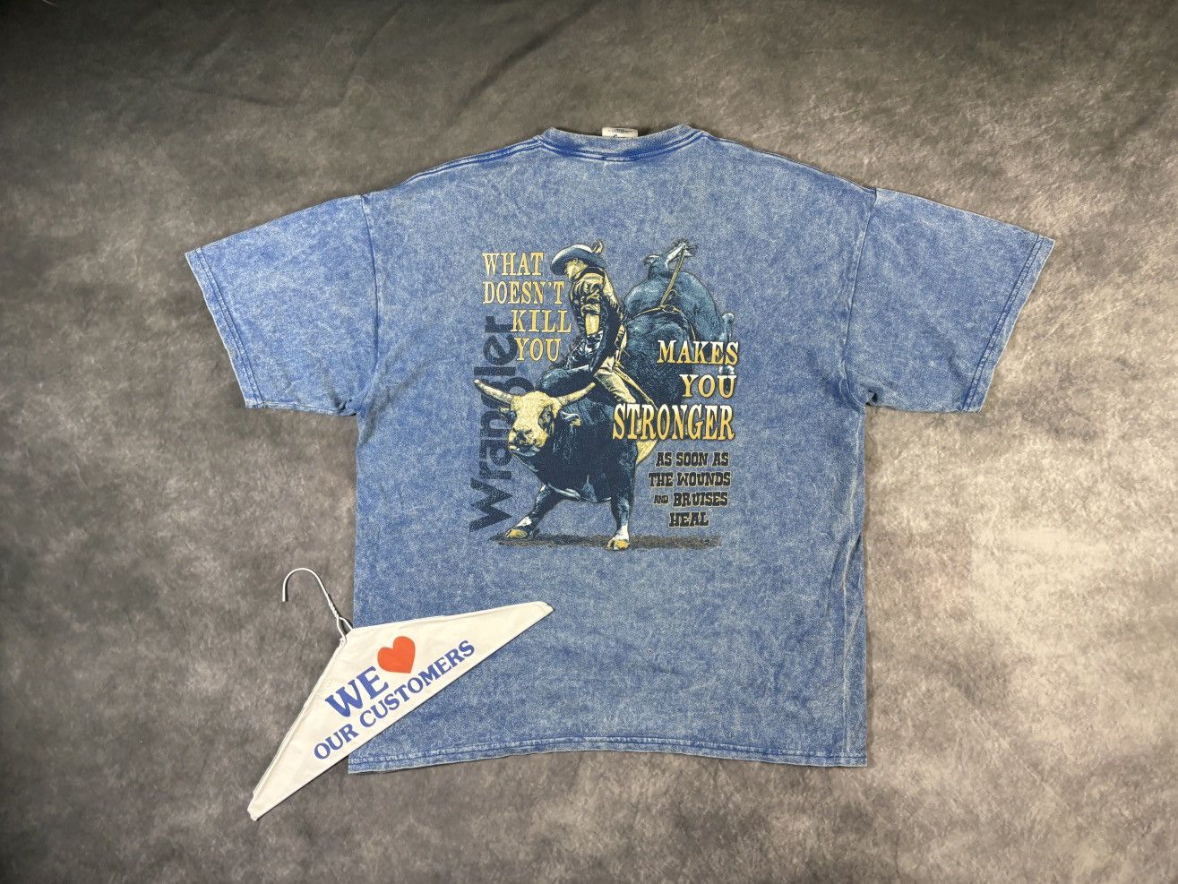 Wrangler Vintage Wrangler Acid Wash Tee Shirt Wrangler Jeans Western Size US XL / EU 56 / 4 - 13 Thumbnail