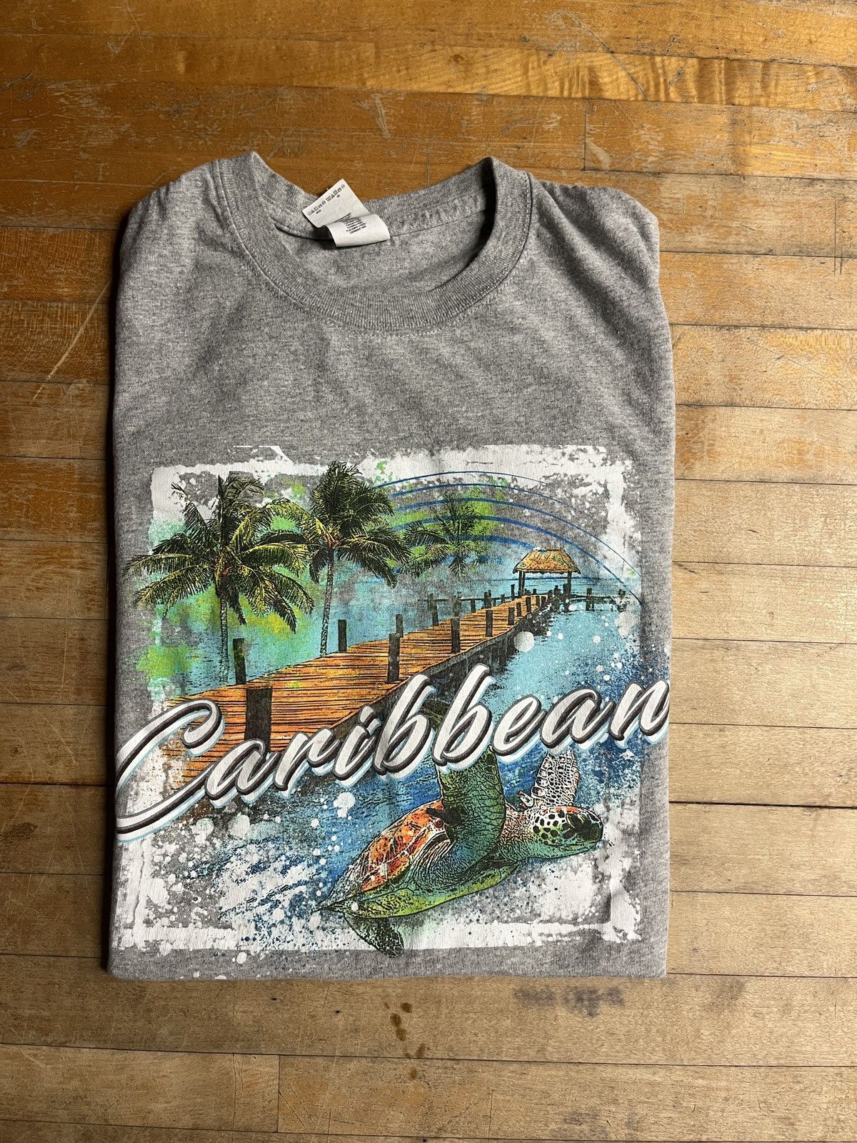 Gildan × Vintage Vintage Caribbean Gildan Grey T-Shirt | XL Size US XL / EU 56 / 4 - 1 Thumbnail