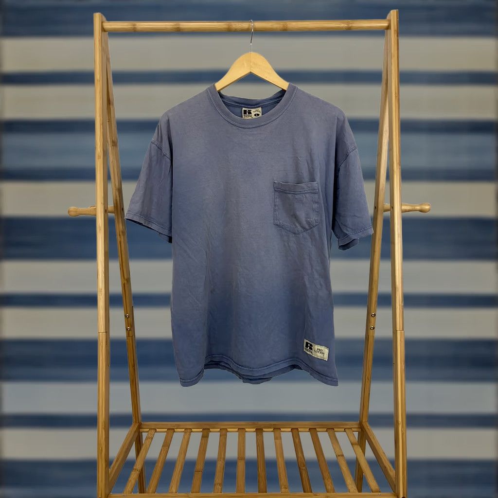 Russell Athletic VINTAGE Russell Athletic T-Shirt Adult L Blue Cotton Pockets Pro Size US L / EU 52-54 / 3 - 1 Thumbnail