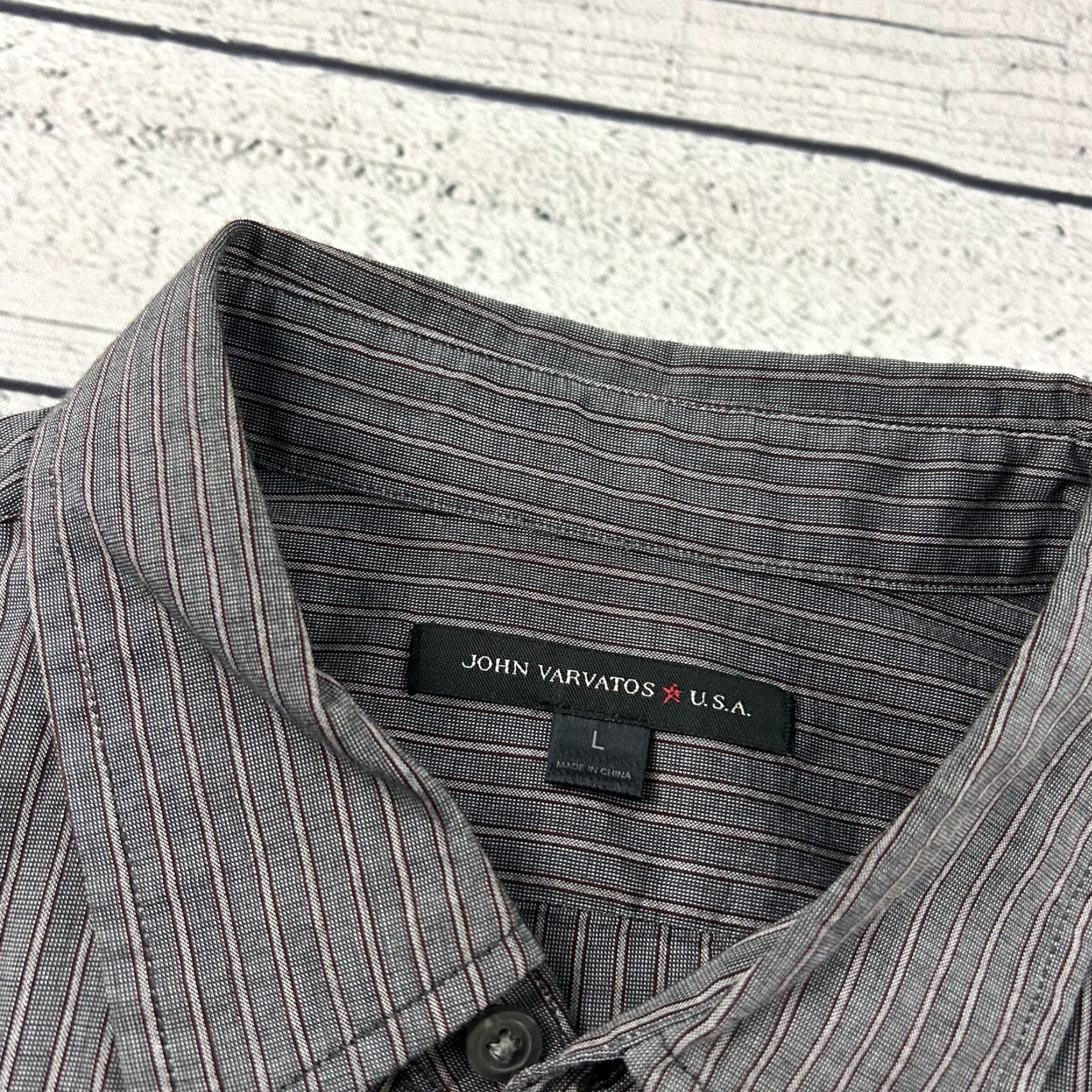 John Varvatos John Varvatos Striped Button-Up Shirt Mens L Gray Long Sleeve Size US L / EU 52-54 / 3 - 3 Thumbnail