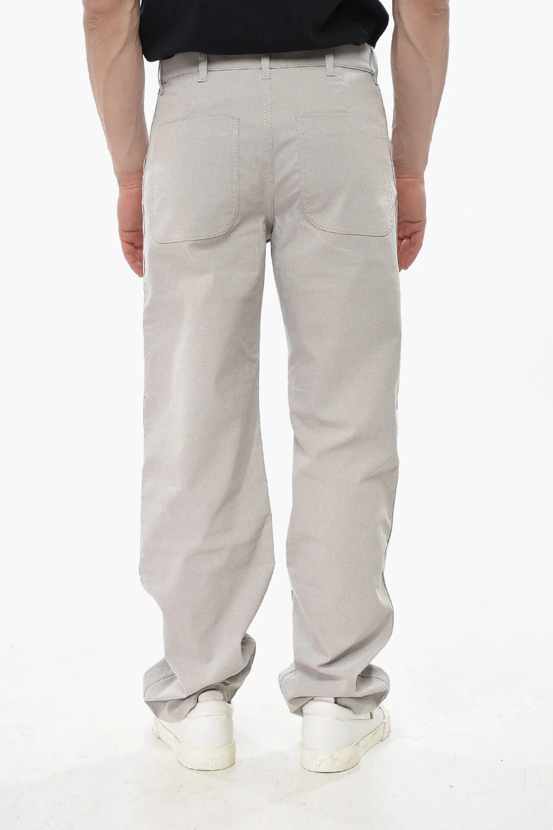 Salvatore Ferragamo og1mm0426 Cotton-Blend Pant in Beige Size US 32 / EU 48 - 3 Thumbnail