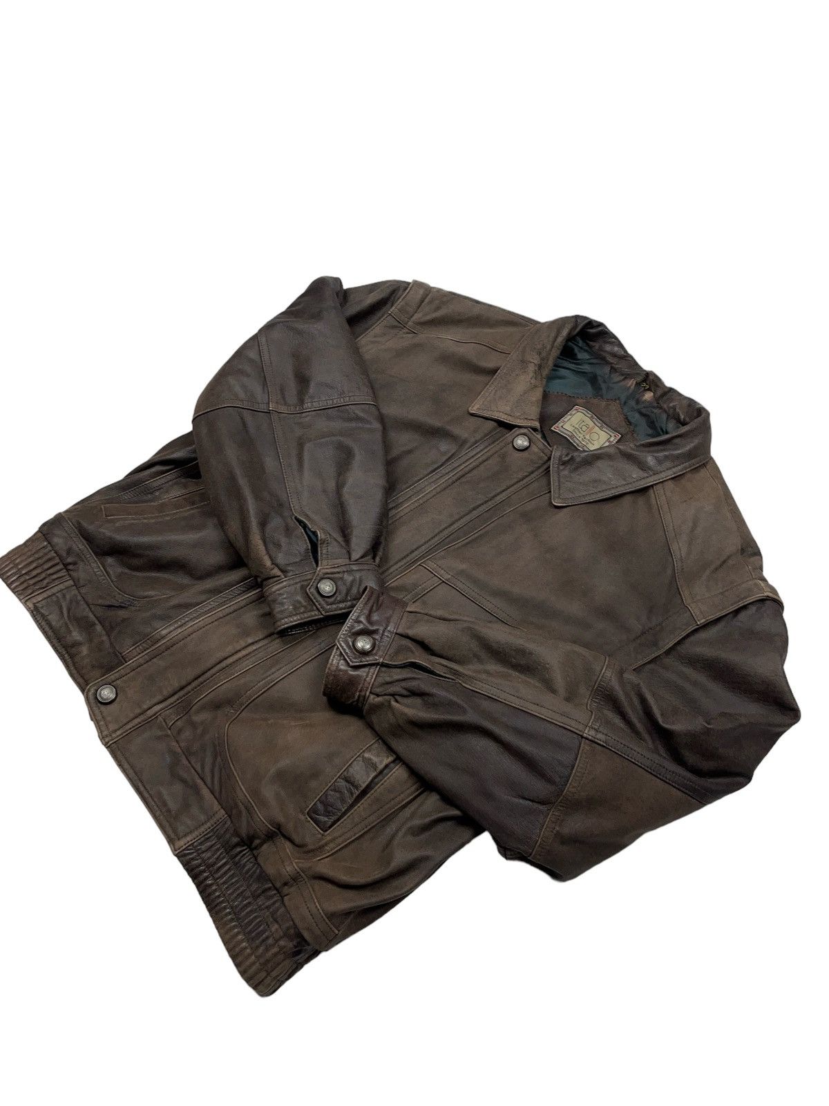Other Archival Brown Leather Jacket Transformer Avant Garde Size US XL / EU 56 / 4 - 5 Thumbnail