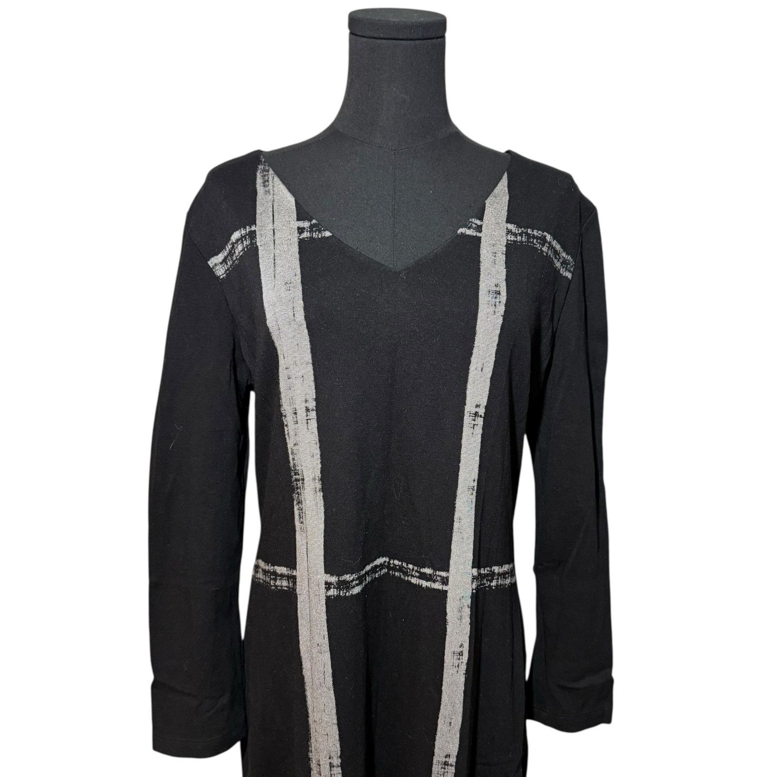 Other Rodika Zanian Long Sleeve Midi Dress Black Gray FR 44 US 12 Size XL / US 12-14 / IT 48-50 - 2 Thumbnail