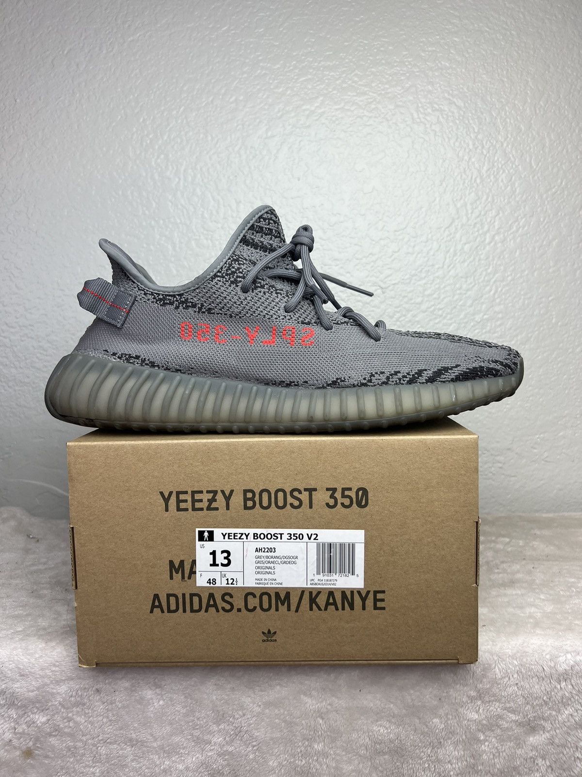 image of Adidas Yeezy 350 V2 Boost Beluga 2.0 Grey Orange Size 13 Shoes, Men's