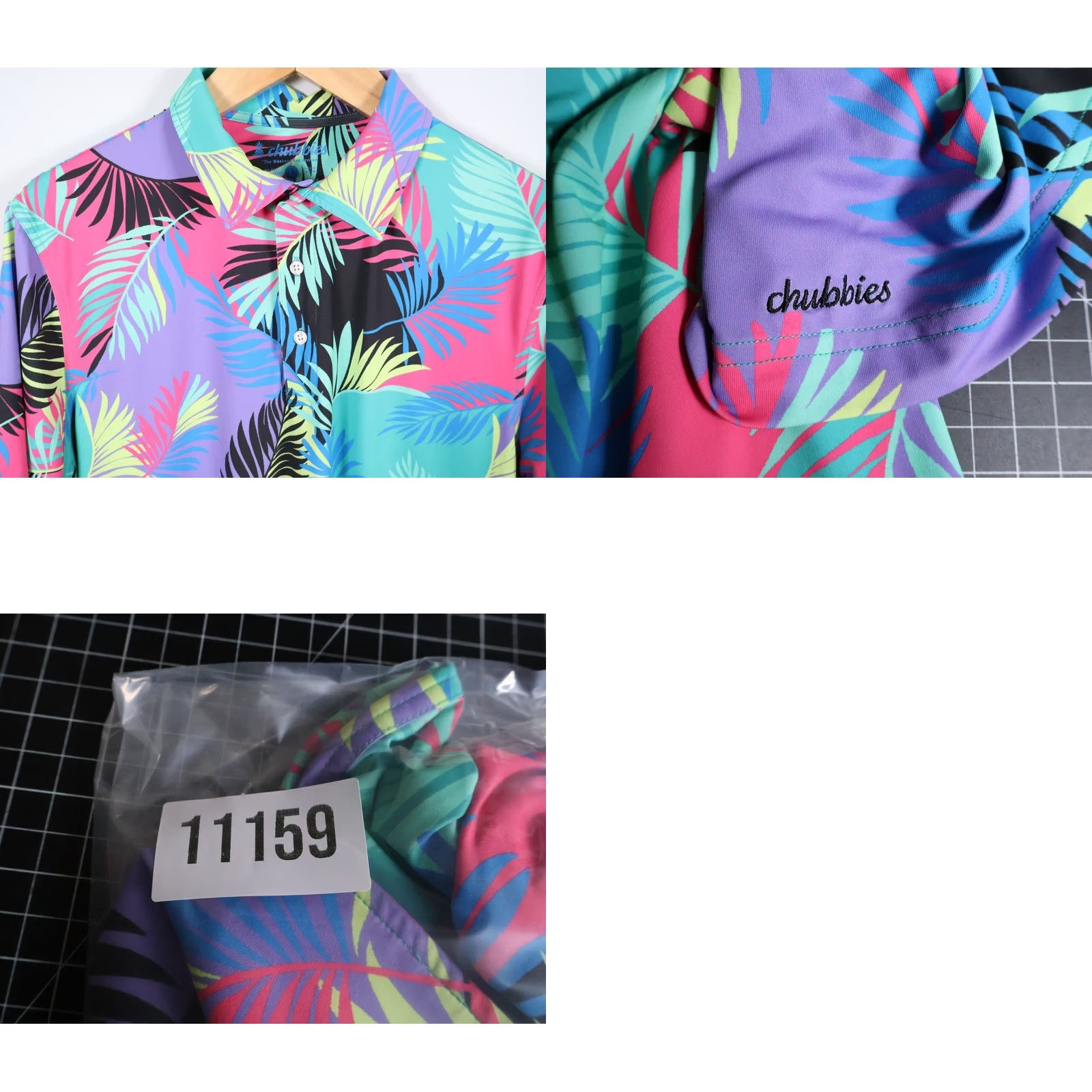 Chubbies Chubbies Polo Shirt Men L Multicolor Palm Tree Pattern Polyester Spandex Shirts Polo Short Sleeve Casual Stretch Size US L / EU 52-54 / 3 - 8 Thumbnail