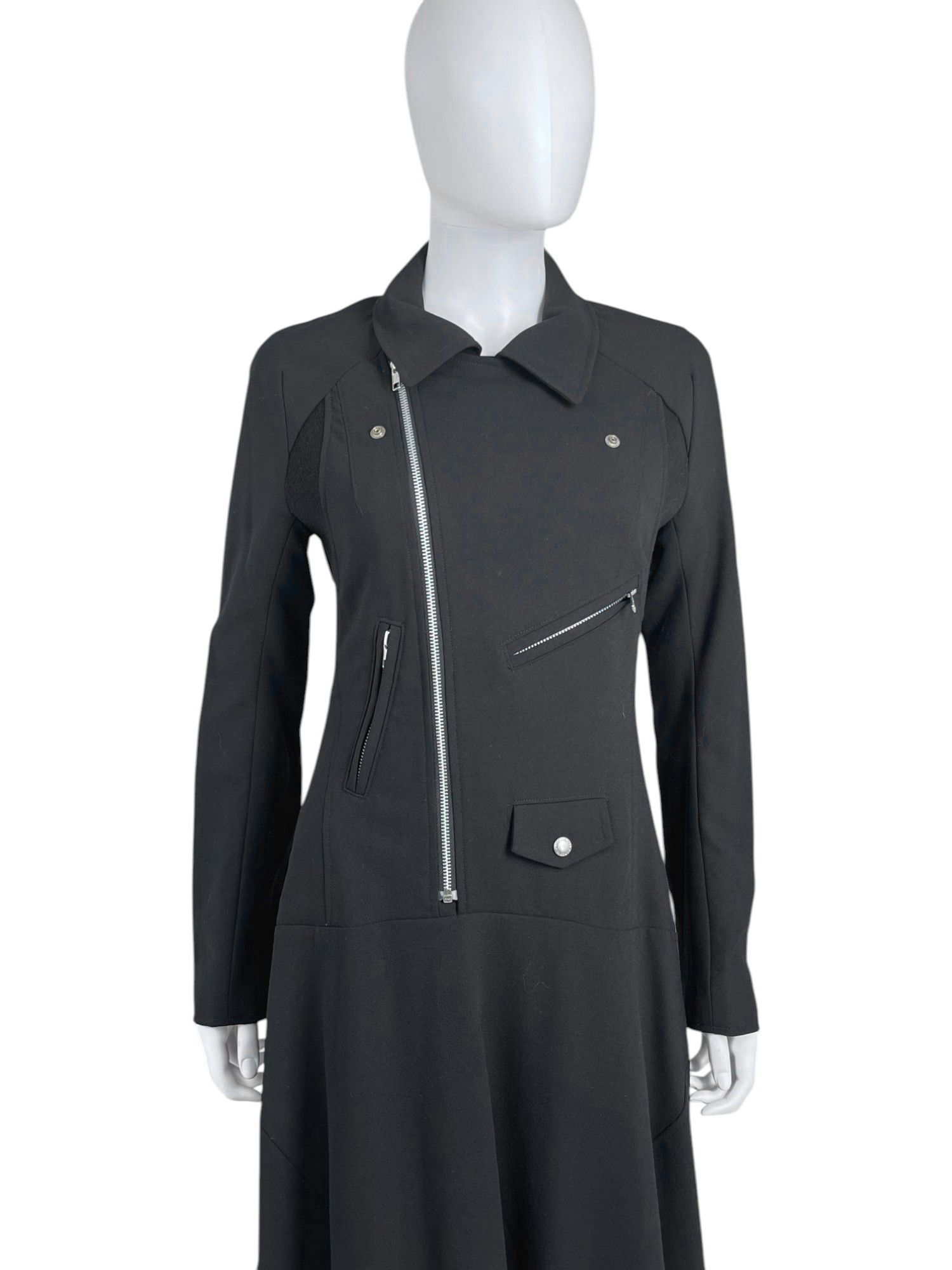 A/W 2013 Biker Black Wool Long Jacket