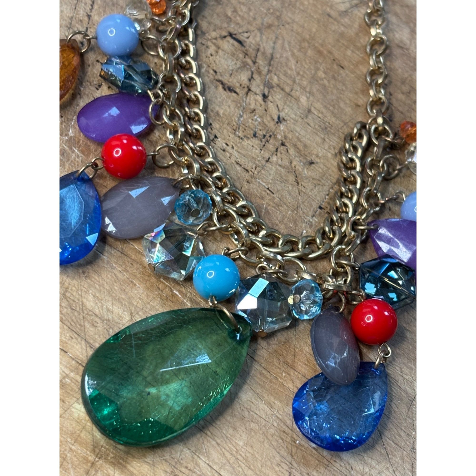 Other Chunky Multi-Color Beaded Statement Necklace With Gold-Tone Size ONE SIZE - 8 Thumbnail