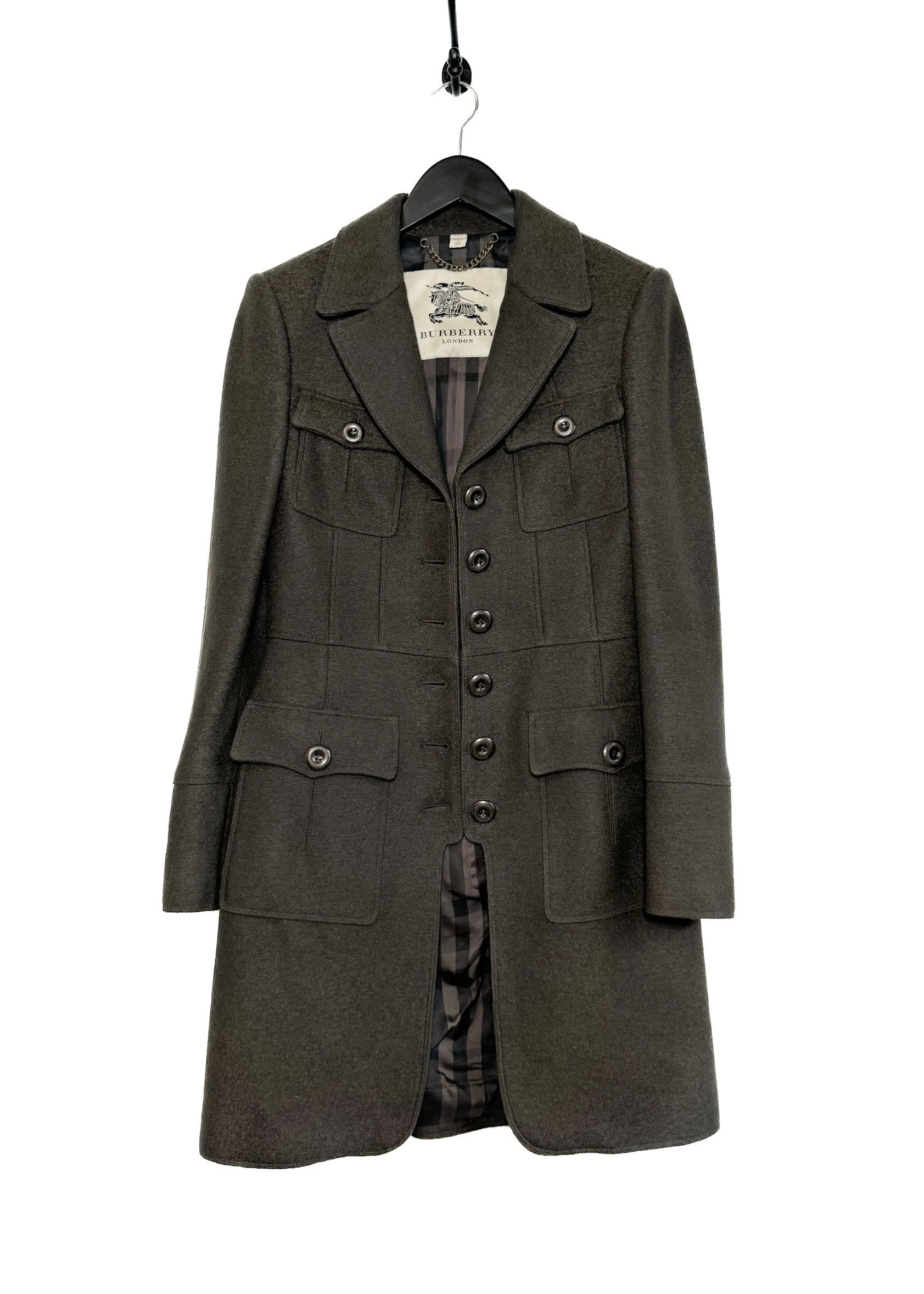 Burberry Burberry London Green Sunningford Wool Military Officer Coat Size S / US 4 / IT 40 - 2 Thumbnail