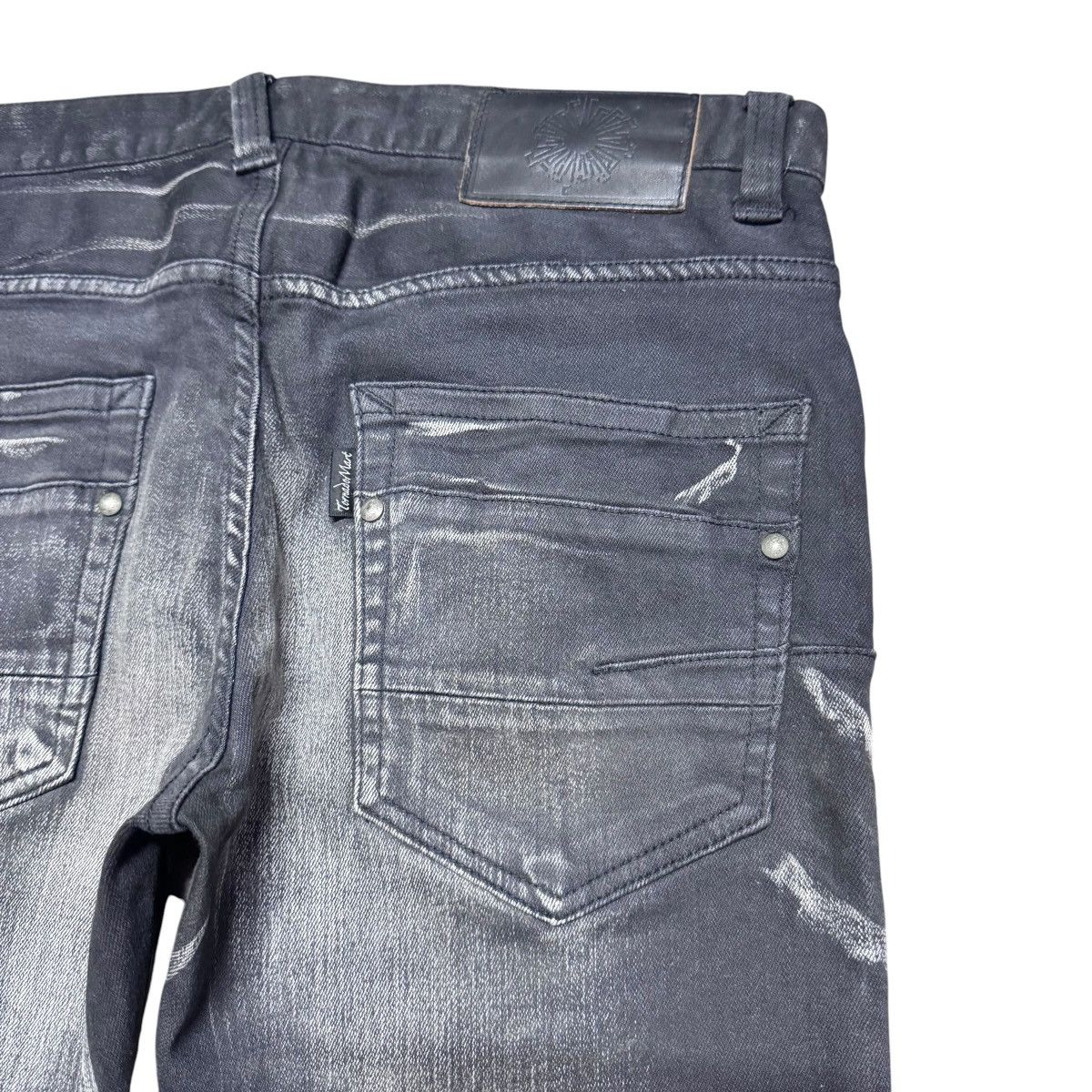 Tornado Mart Tornado Mart Black Whisker Denim Low Flare Jeans Size US 29 - 11 Thumbnail