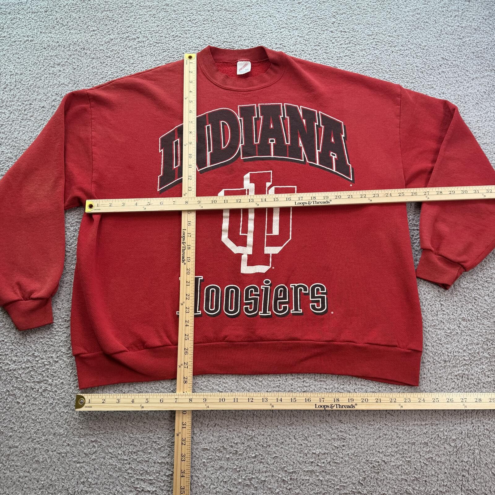 Jerzees Vintage 90s Indiana Hoosiers Crewneck Sweatshirt USA Red 2XL Size US XXL / EU 58 / 5 - 3 Thumbnail