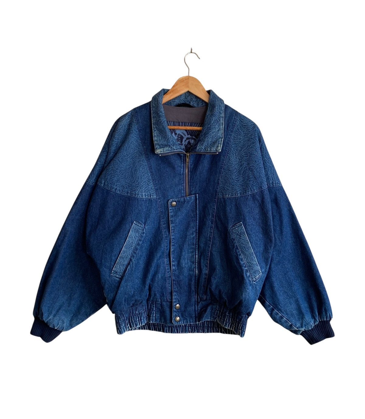 Japanese Brand Very Rare Vintage Brand Ruck Dam Denim Bomber Jacket 1990s Size US L / EU 52-54 / 3 - 1 Thumbnail