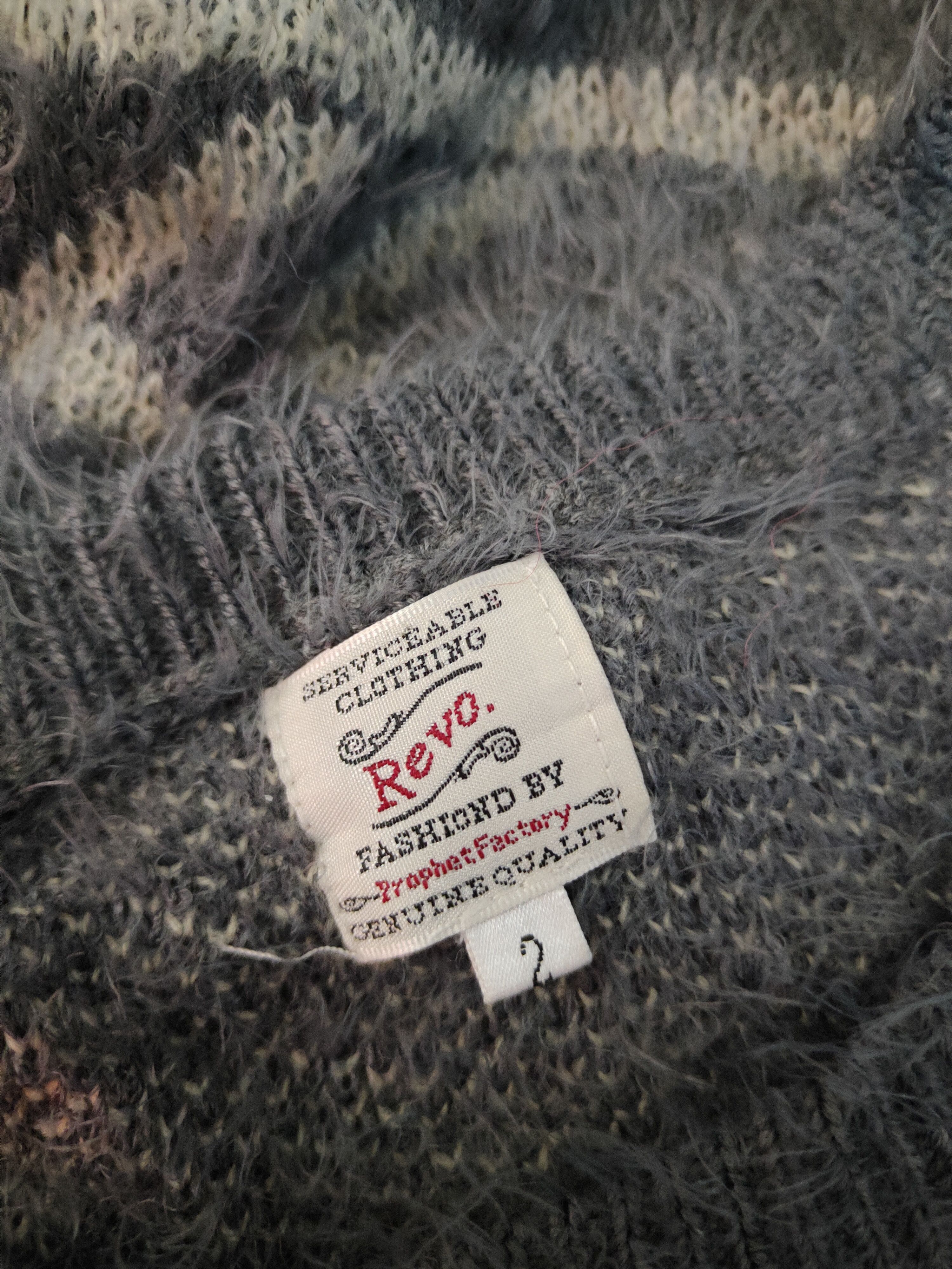 Japanese Brand Revo Dark Gray Shag Shaggy Fur Mohair Knitwear #S1957 Size US M / EU 48-50 / 2 - 12 Thumbnail