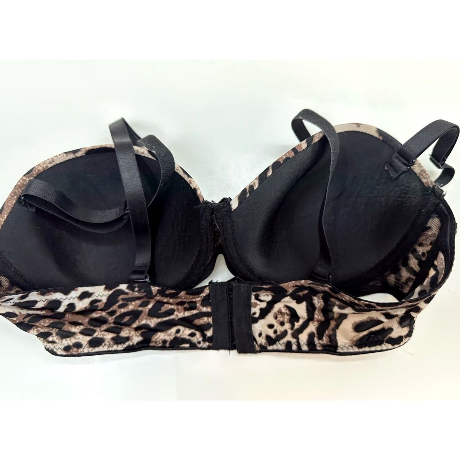 Vintage Unknown Brand Womens Bra 34C Brown Animal Print Padded Adjustable T-Shirt Bra Womens 34C Size ONE SIZE - 6 Thumbnail