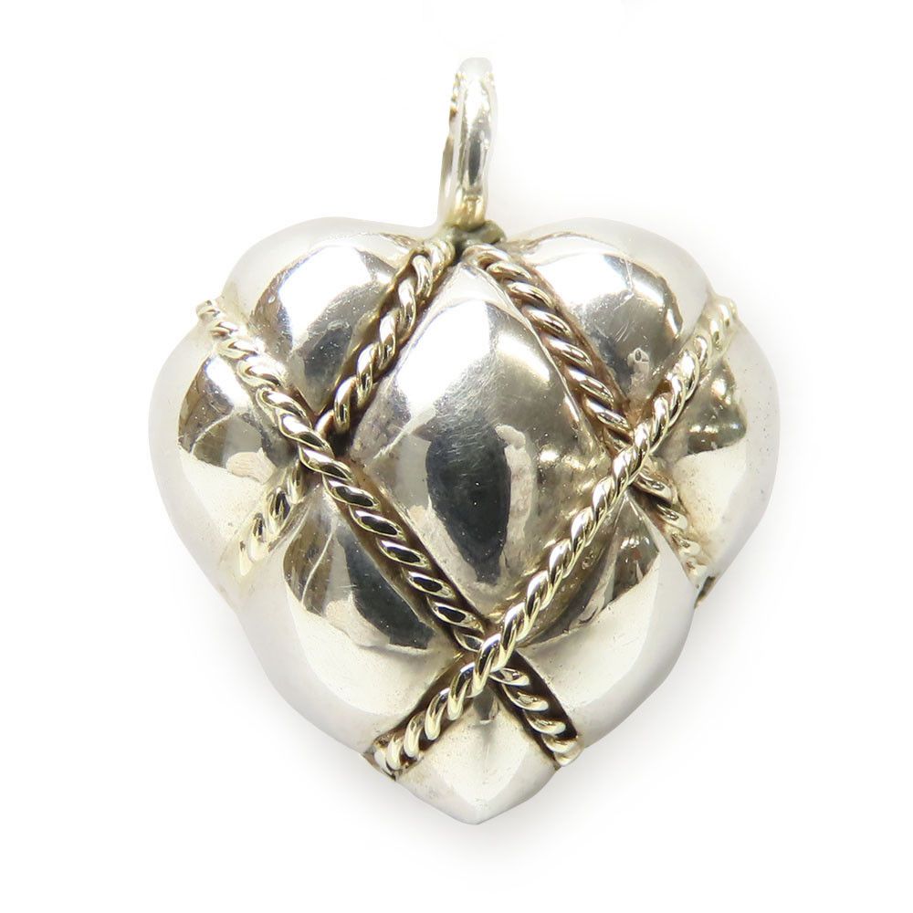 Tiffany & Co. Tiffany & Co. Tiffany&Co. Quilted Heart Sterling Silver Au750 Pendant Metal Necklace Size ONE SIZE - 1 Thumbnail