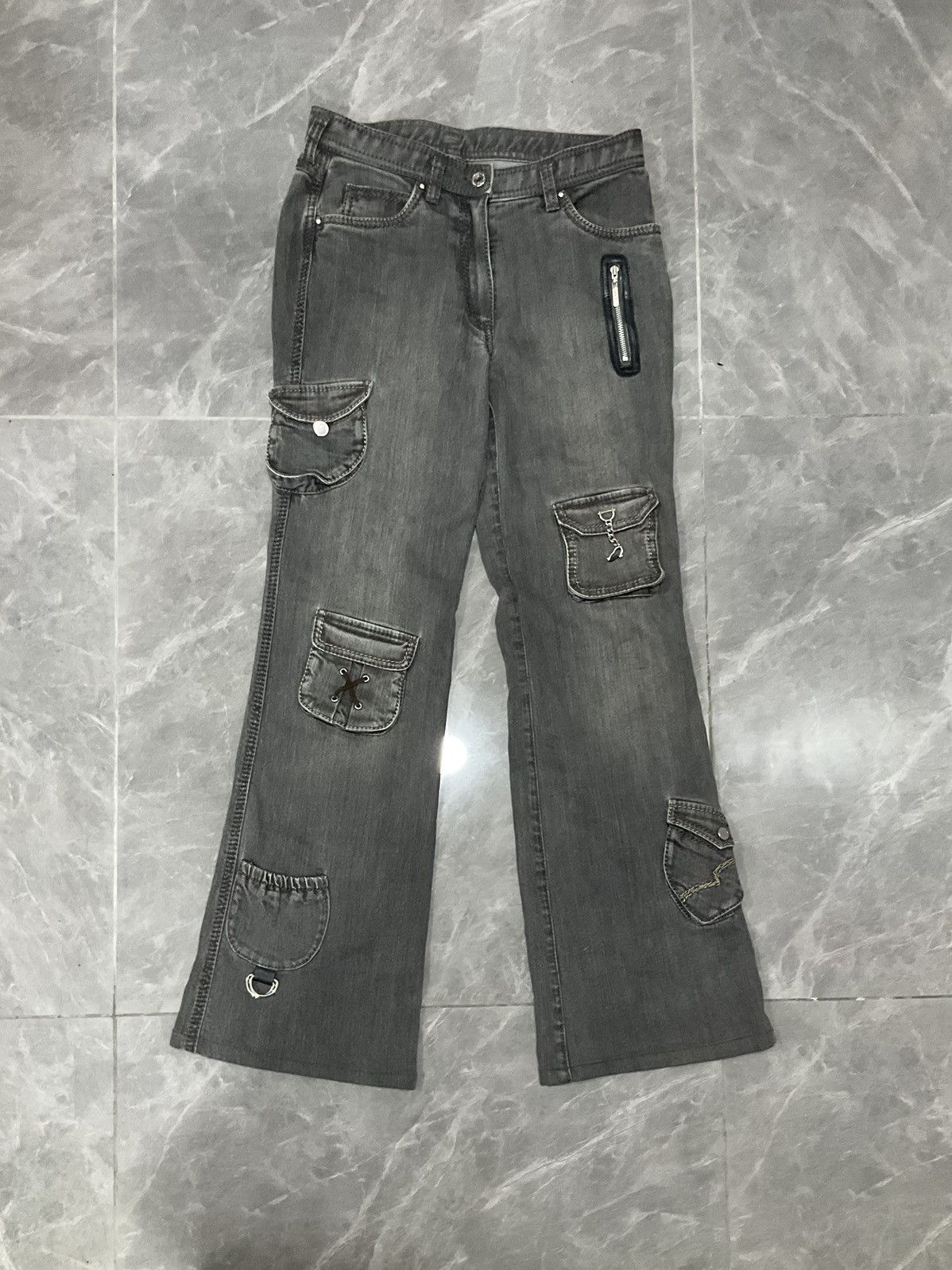 Japanese Brand Style Designer Multi Pocket Denim Jeans Bootcut Size 27" / US 4 / IT 40 - 1 Thumbnail