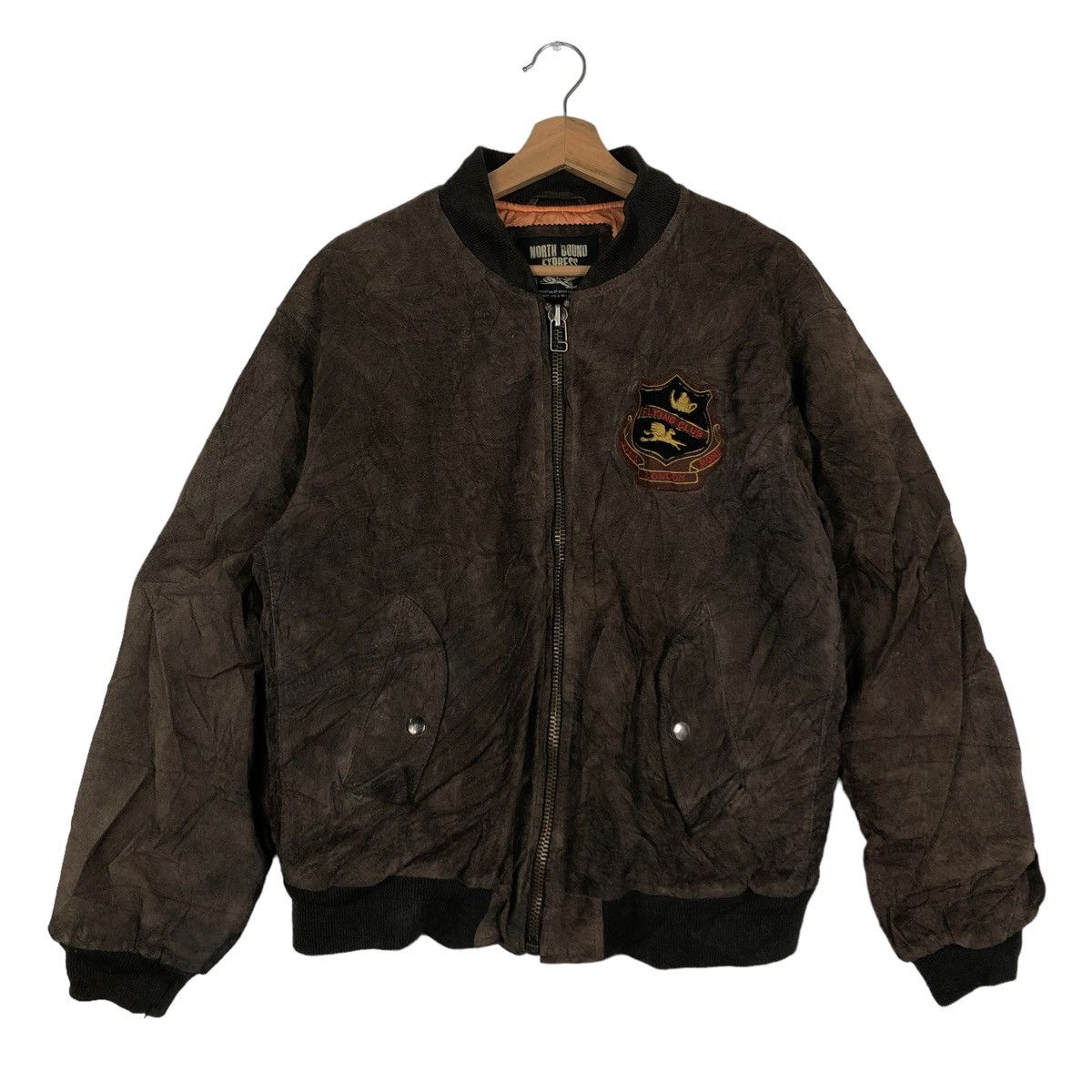 Vintage 🔥90’s Vintage Bomber Leather Jacket North Bound Big Logo Size US L / EU 52-54 / 3 - 2 Thumbnail