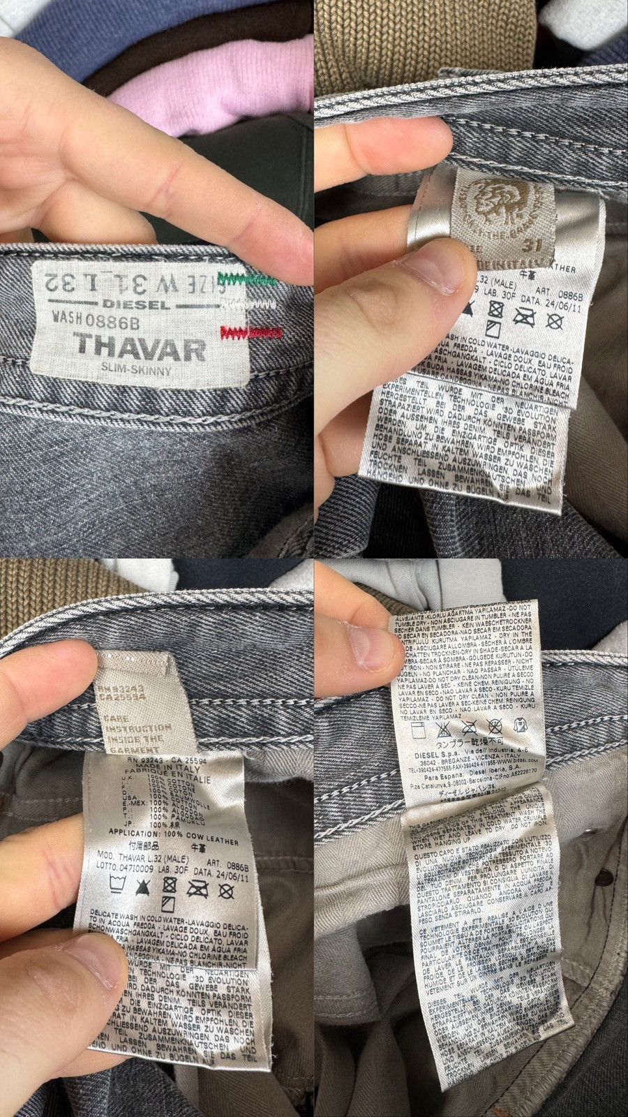 Diesel Diesel Thavar Distressed Denim Jeans Slim-Skinny Size US 31 - 7 Thumbnail