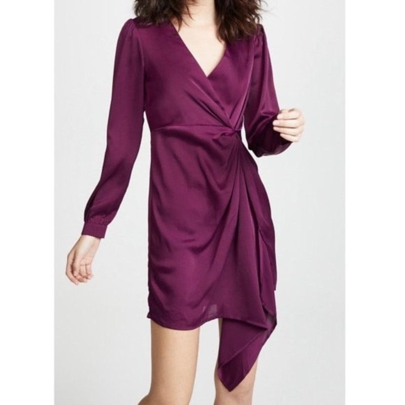ASTR The Label ASTR Brigitte Satin Long Sleeve Dress Size Small Size S / US 4 / IT 40 - 1 Thumbnail