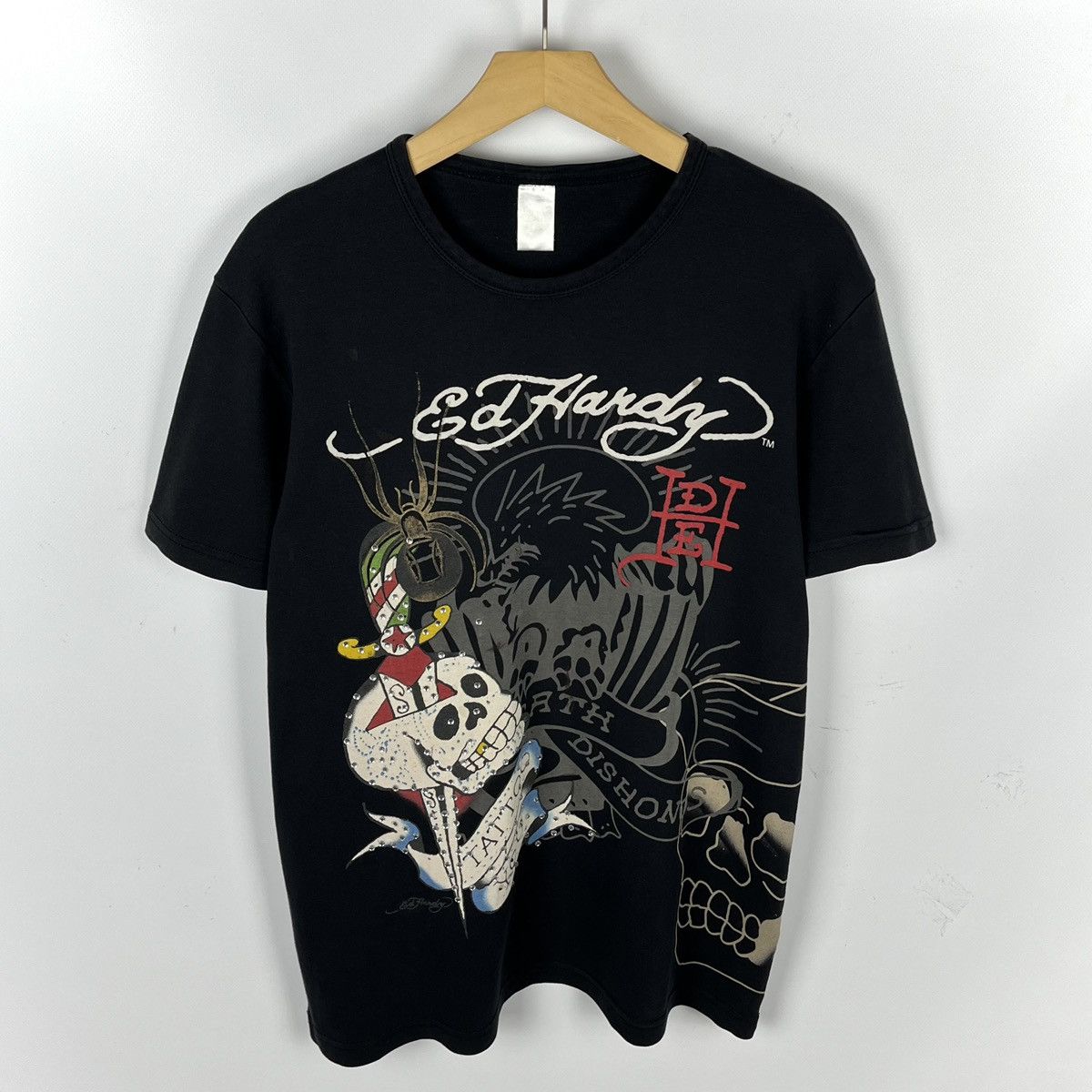 Ed Hardy Vintage Ed Hardy y2k skulls big logo tee 90’s Size US L / EU 52-54 / 3 - 1 Thumbnail