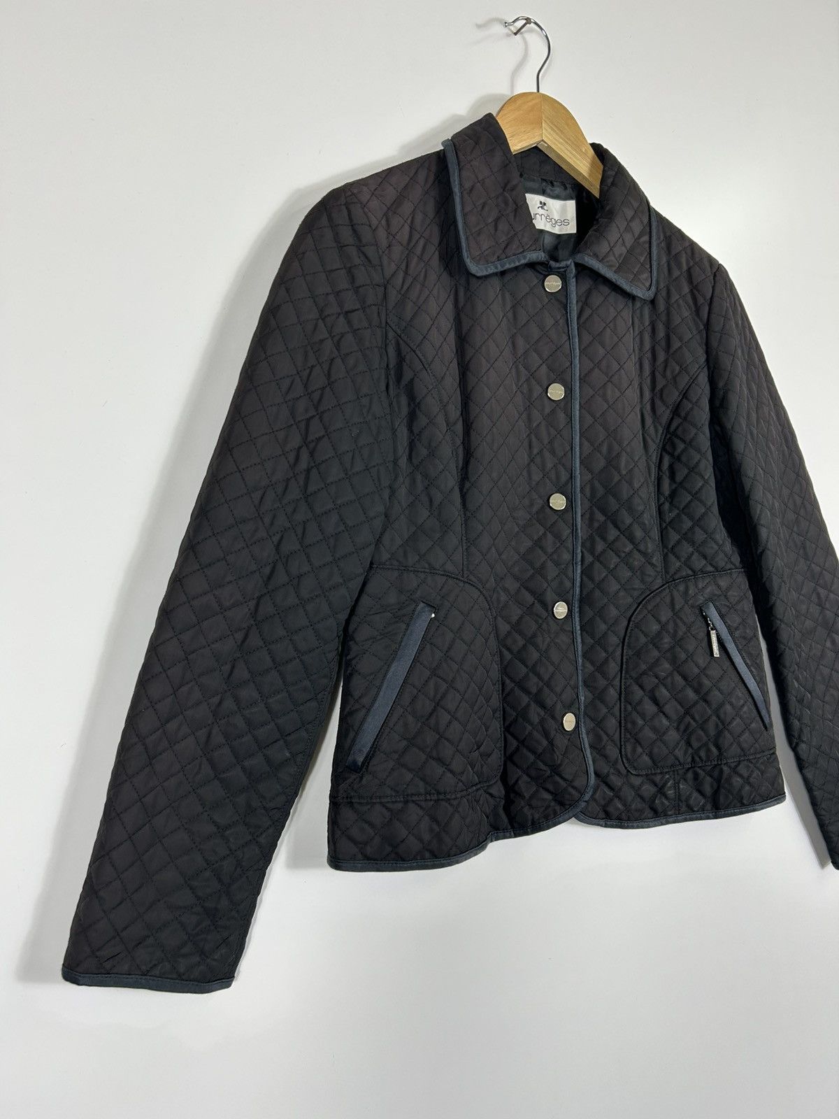 Courreges × Vintage ⚡️Vintage Courreges Quilted Snap Button Cropped Jacket Size S / US 4 / IT 40 - 2 Thumbnail