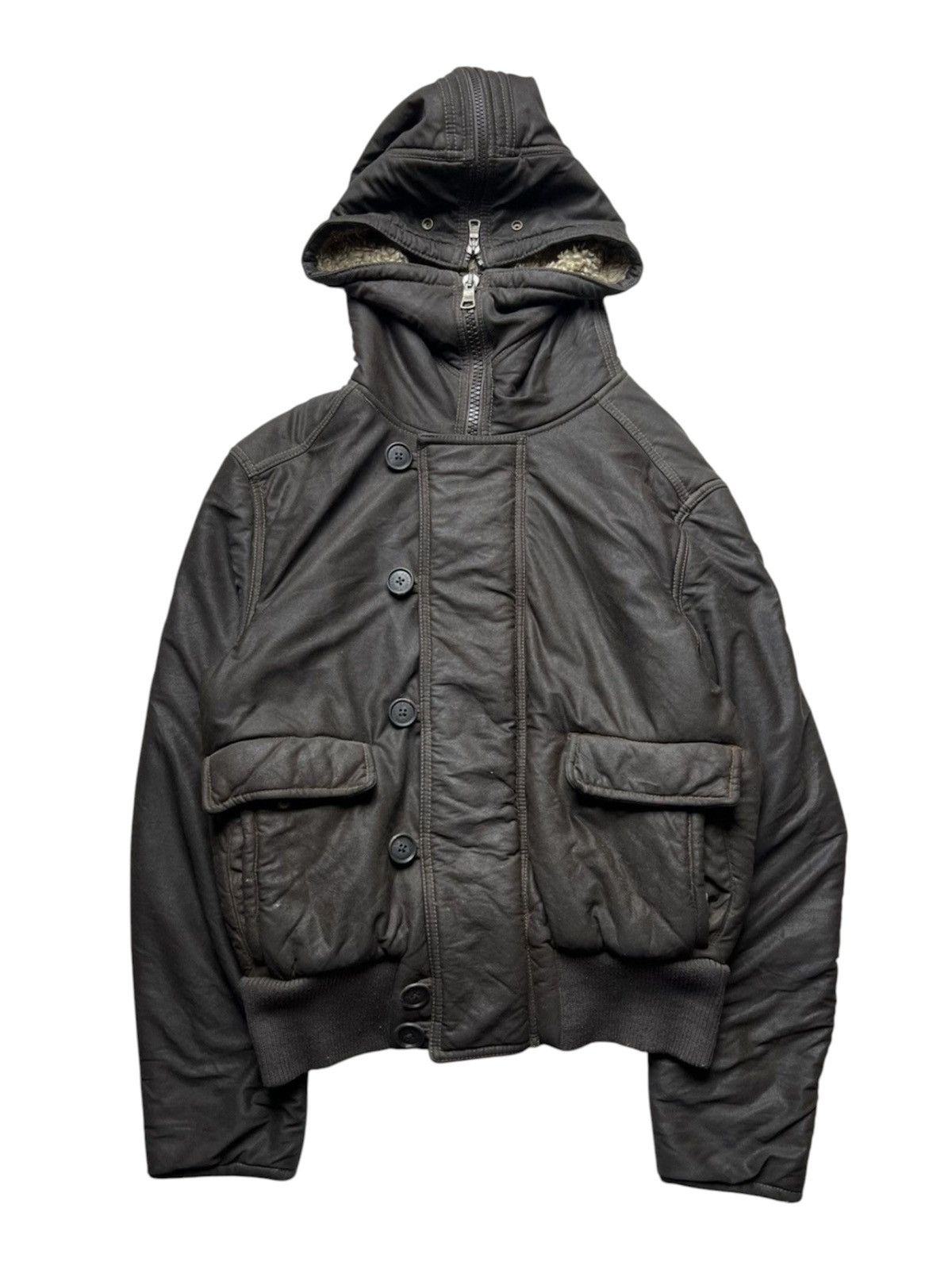 Emporio Armani Vintage Armani Exchange Waxed Fur N2B Jacket Split Hood Size US S / EU 44-46 / 1 - 5 Thumbnail