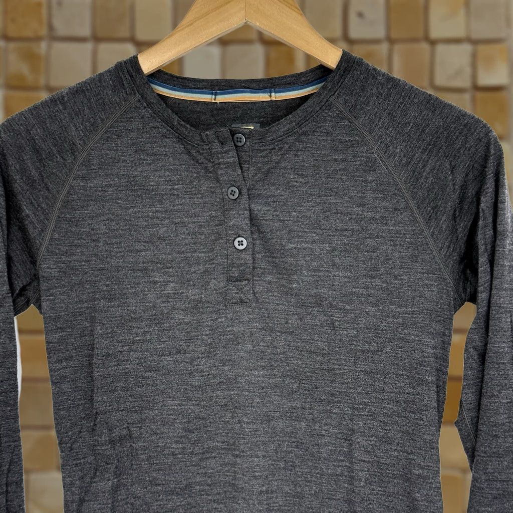 Vintage Meriwool Base Layer Womens Small Gray Henley Long Sleeve 190g Size S / US 4 / IT 40 - 1 Thumbnail