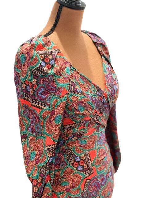 Veronica Beard Veronica Beard Bellino Paisley Long Sleeve Silk Blend Dress Size XS / US 0-2 / IT 36-38 - 4 Thumbnail