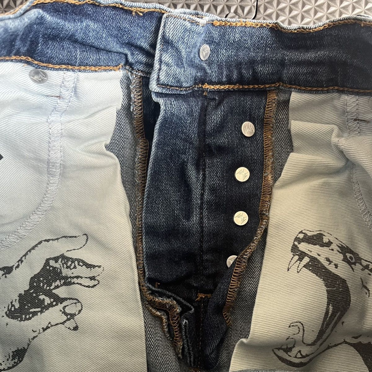 Other Art Meets Chaos By Donwan Harrell “The Hip” Jeans Blue Sz 36 Size US 36 / EU 52 - 9 Thumbnail