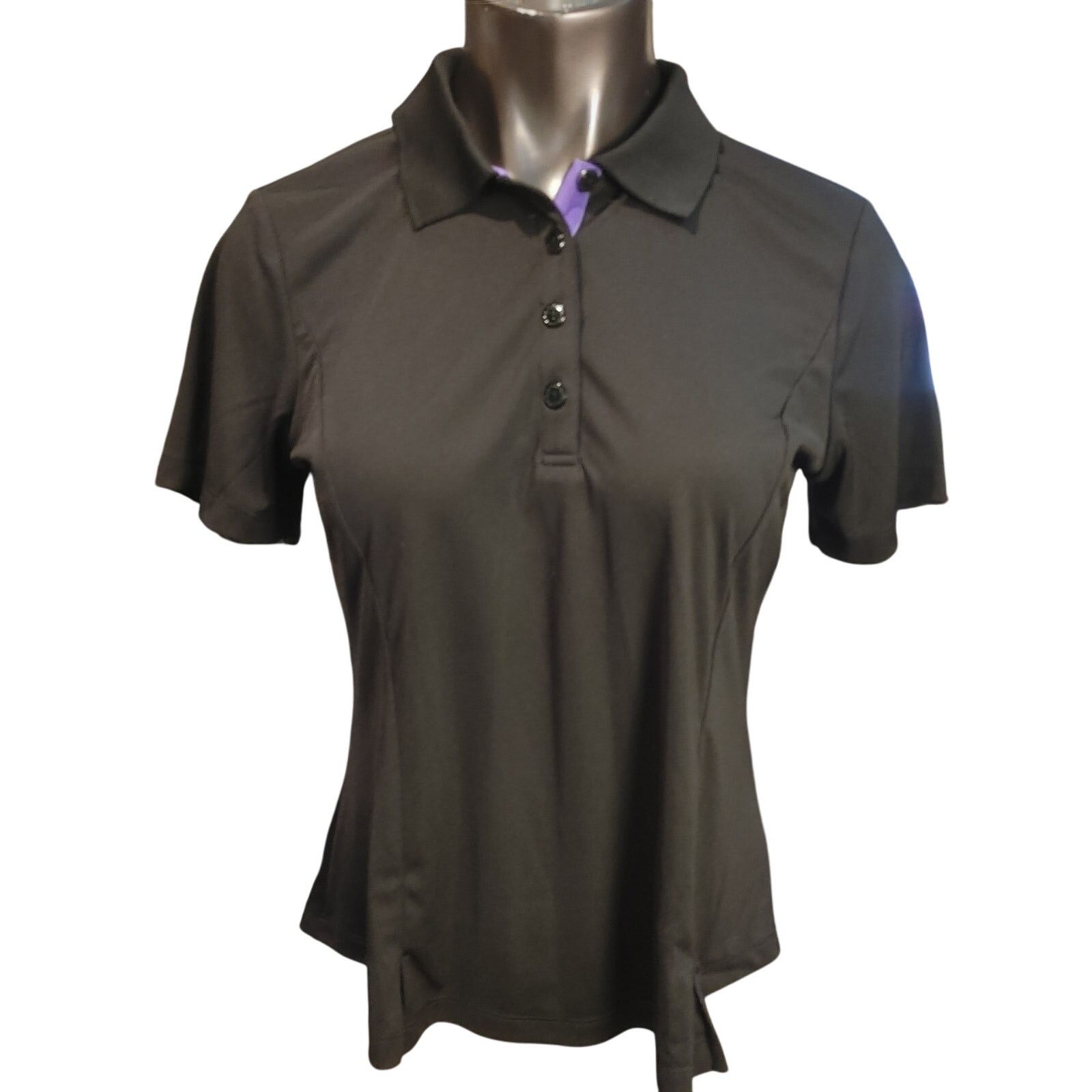 Greg Norman Greg Norman Women's M/M Black 3/4 Bttn Short Sleeve Polo Size M / US 6-8 / IT 42-44 - 1 Thumbnail