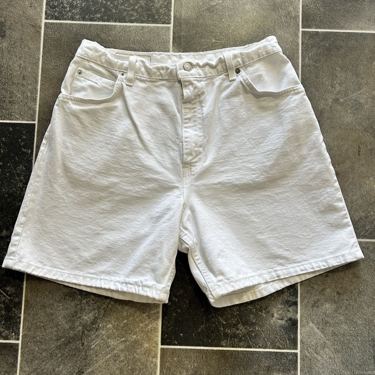 Levi's Vintage 90s Levi’s Orange Tabs White Denim Shorts Size 31" - 1 Thumbnail