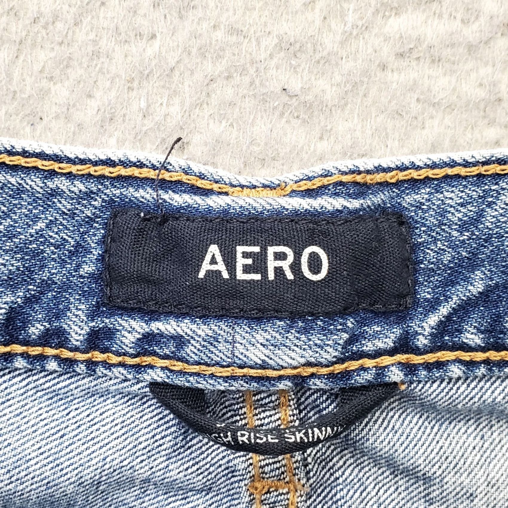 Vintage Aero Jeans Womens 4 Blue Denim High-Rise Skinny Distressed Raw Hem Denim Jeans Size 27" / US 4 / IT 40 - 7 Thumbnail