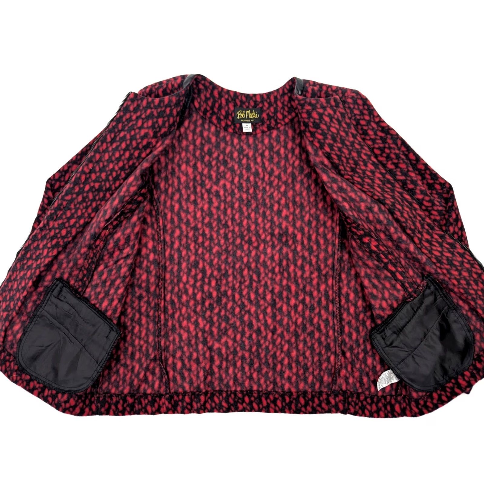 Bob Mackie Bob Mackie Wearable Art Fleece Jacket Womens M Red Multicolor Zip Pockets Full Zip Lightweight Animal Print Jacket Size M / US 6-8 / IT 42-44 - 4 Thumbnail