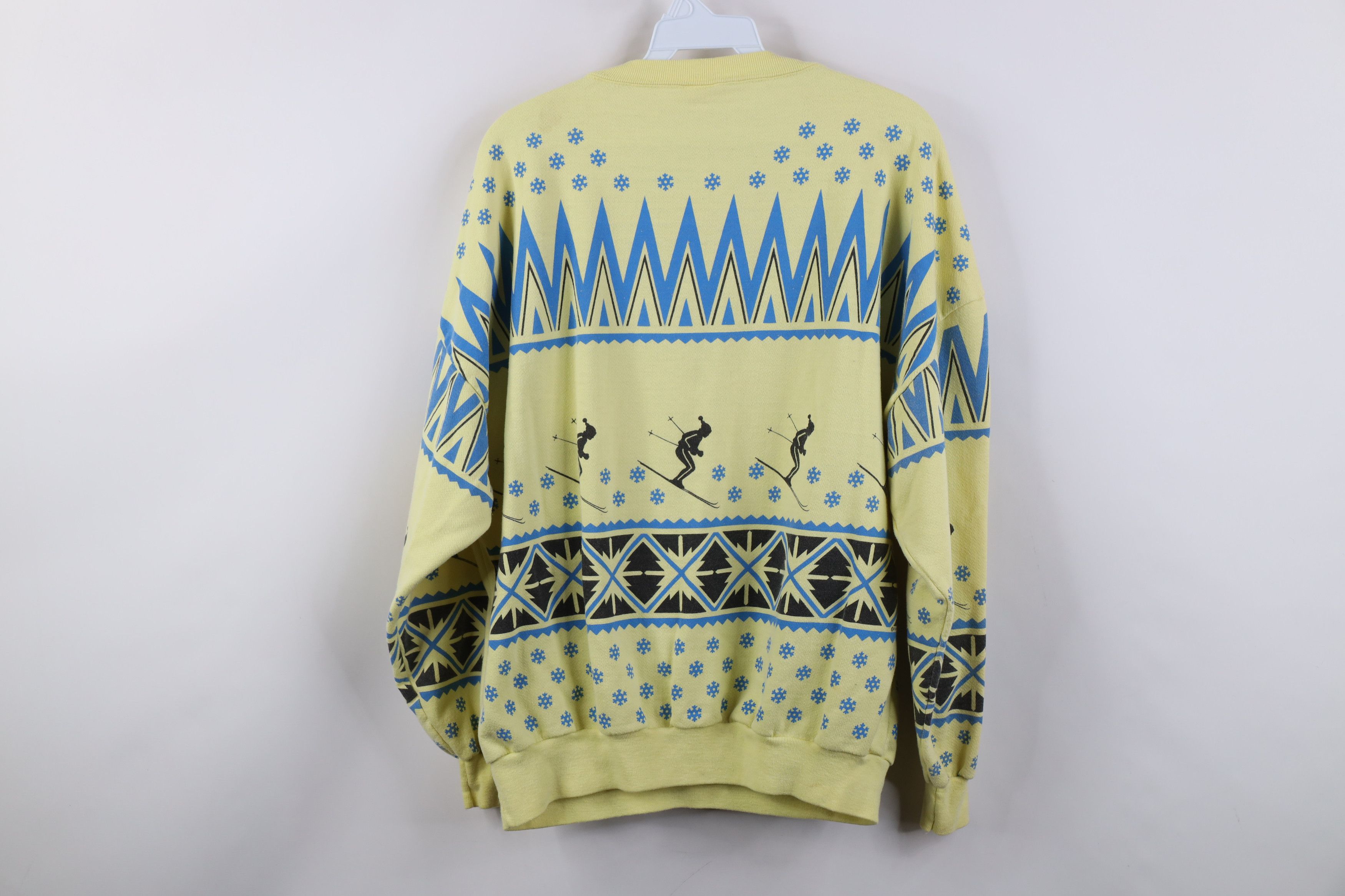 Vintage Vintage 80s Streetwear Skiing All Over Print Sweatshirt USA Size ONE SIZE - 11 Thumbnail