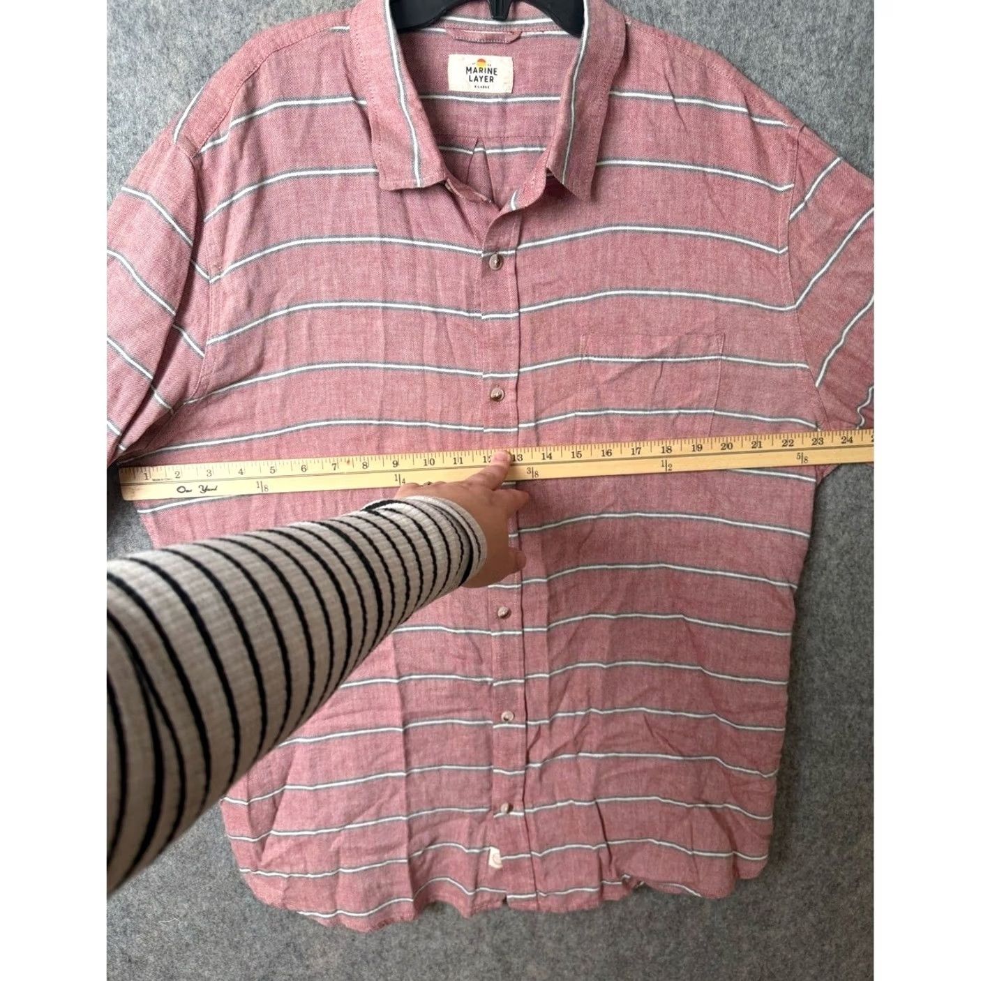 Marine Layer Marine Layer Men's XL Red Striped Button-Down Shirt Size US XL / EU 56 / 4 - 4 Thumbnail