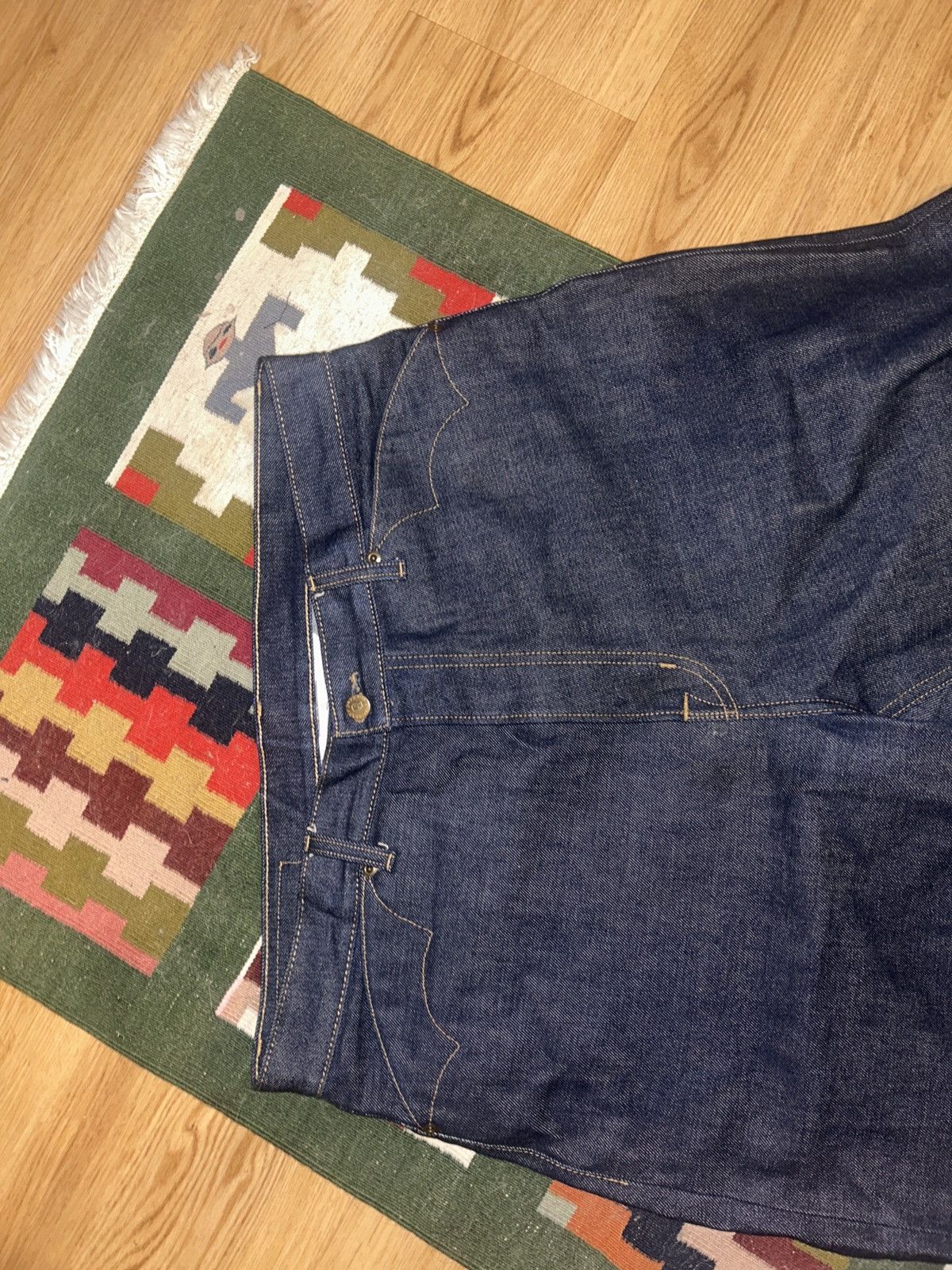 Brain Dead brain dead wide leg raw selvedge denim jeans Size US 36 / EU 52 - 2 Thumbnail