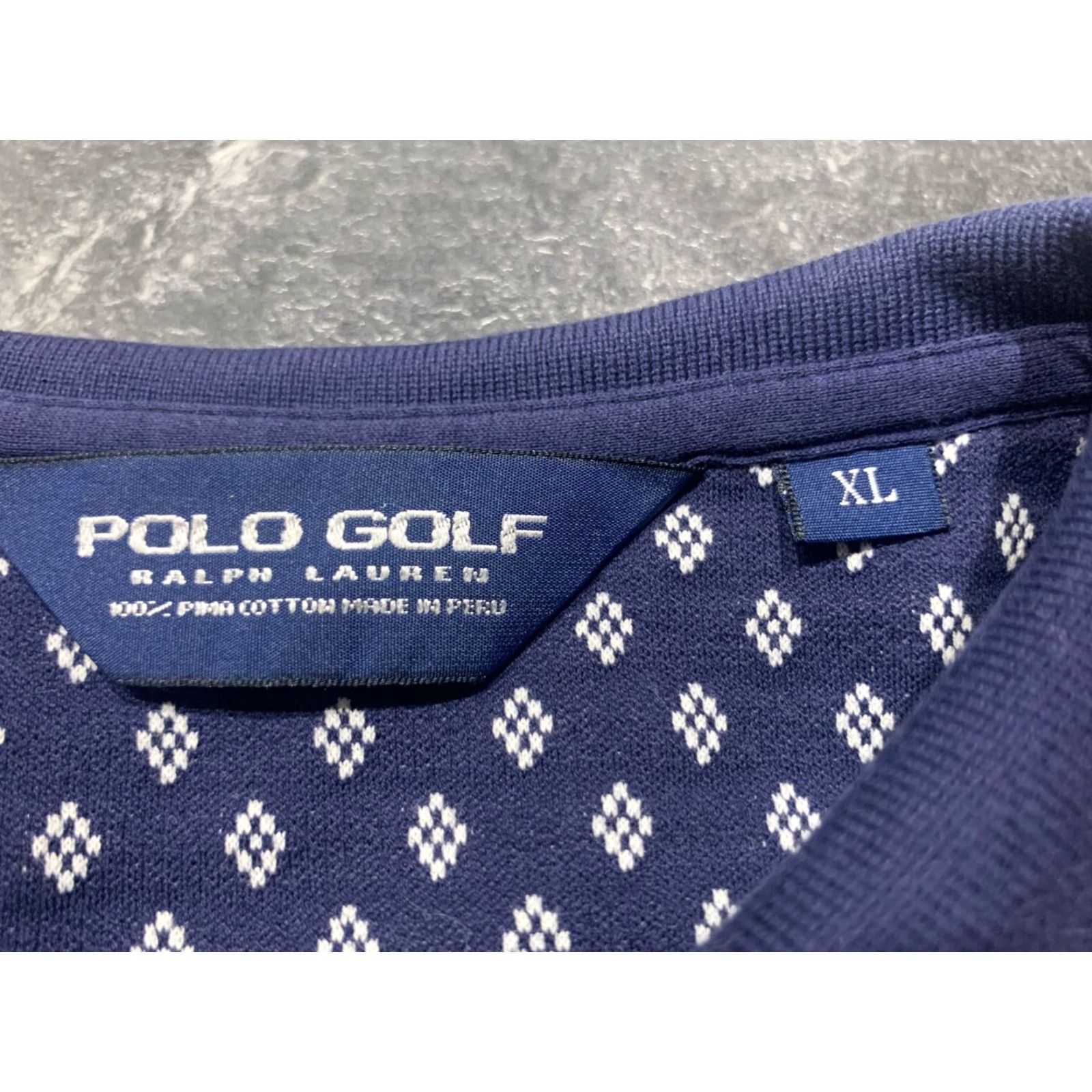 Polo Ralph Lauren VINTAGE Polo Golf Ralph Lauren XL Polo Shirt Blue White Geometric 90s Mens Size US XL / EU 56 / 4 - 7 Thumbnail