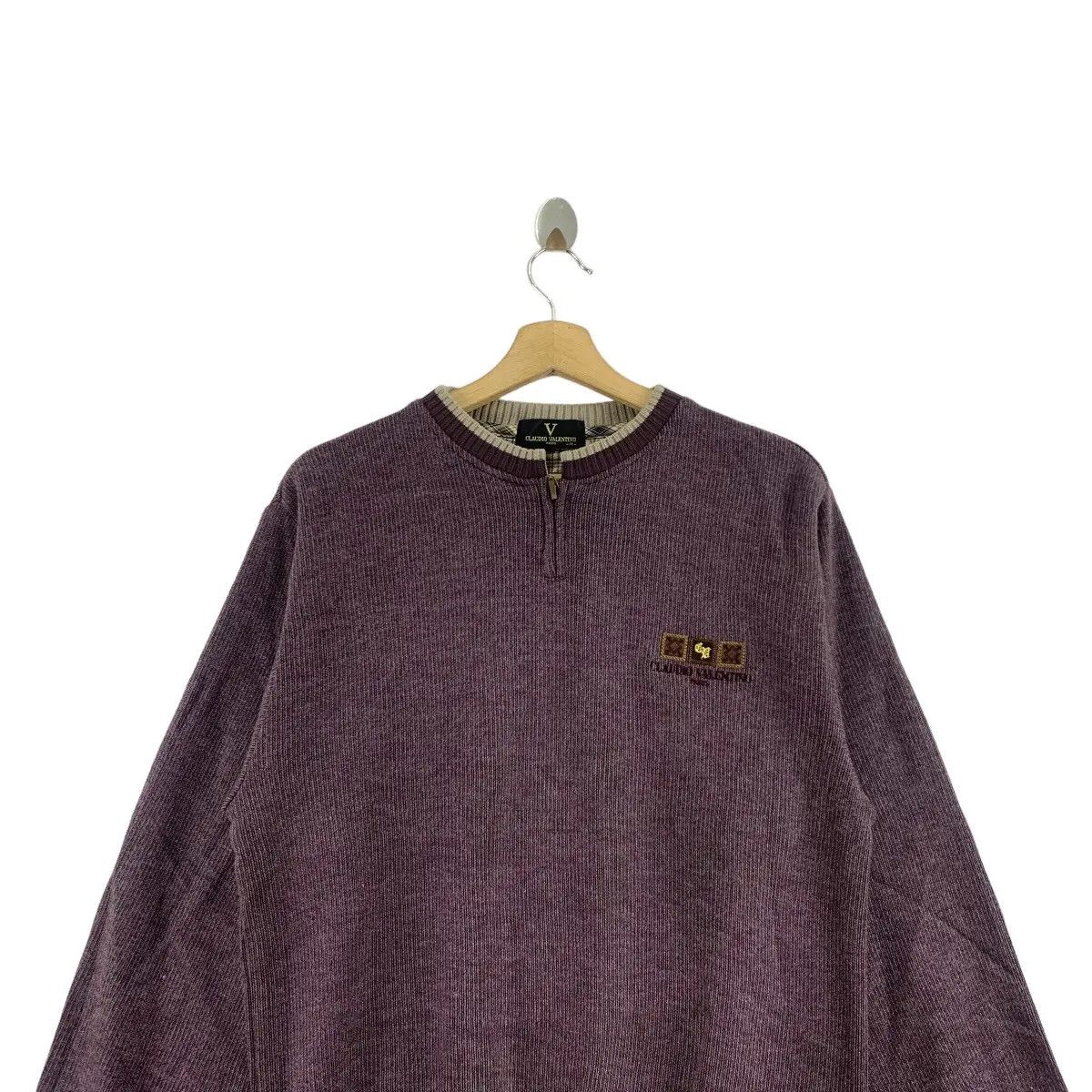 Vintage Vintage CLAUDIO VALENTINO PARIS Half Zipper Sweatshirt Size M / US 6-8 / IT 42-44 - 2 Thumbnail