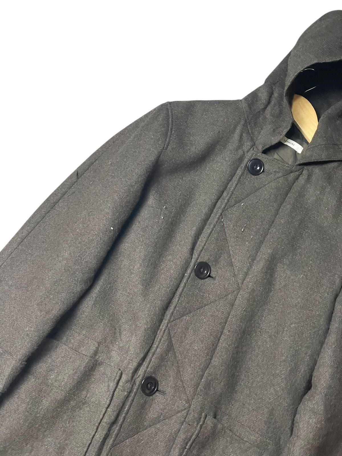 Lemaire × Uniqlo × Vintage Uniqlo x Lemaire Wool Overcoat Hoodie (111) Size US L / EU 52-54 / 3 - 2 Thumbnail