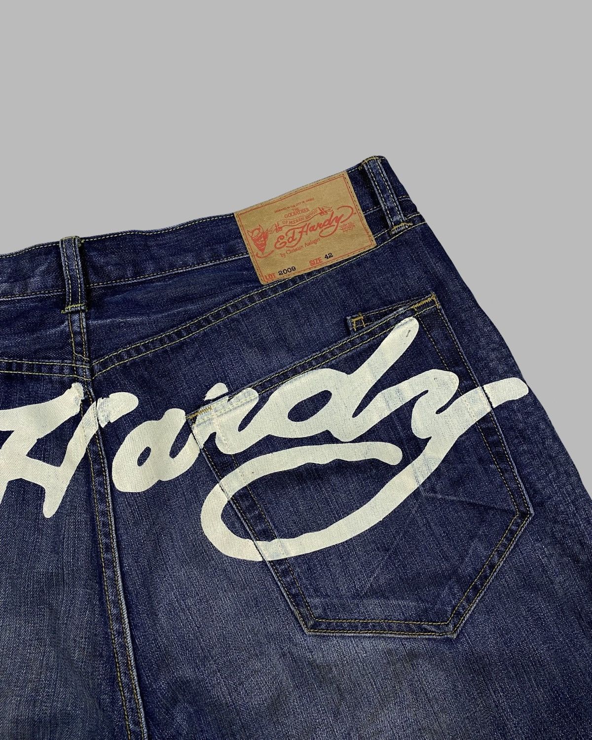Christian Audigier Rare 00’s Ed hardy Rhinestone Dragon big logo Jeans Pants Size US 42 / EU 58 - 16 Thumbnail