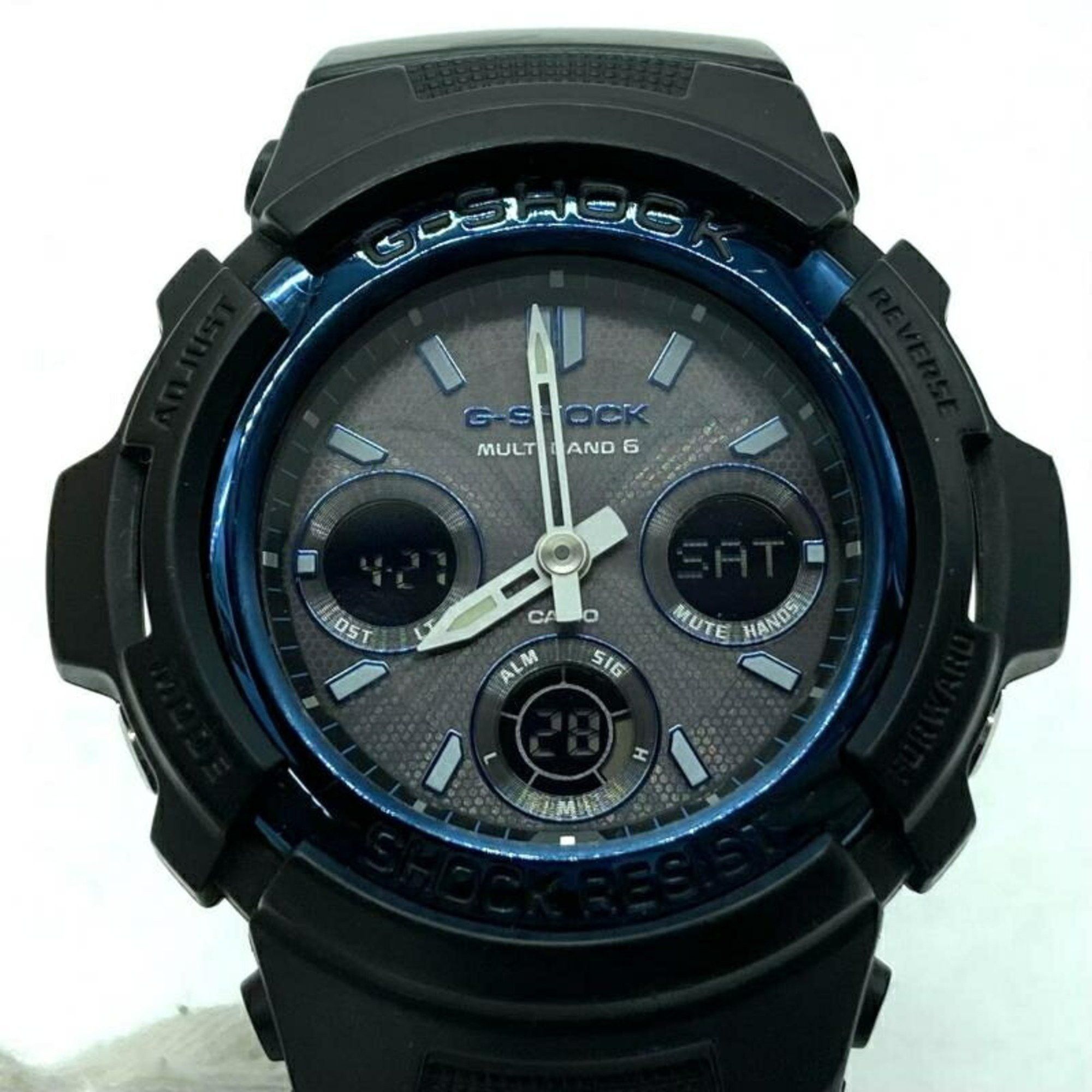 image of Casio G-Shock Watch Awg-M100A-1Aer Casio G-Shock Analog-Digital Radio Solar Black X Blue, Women's