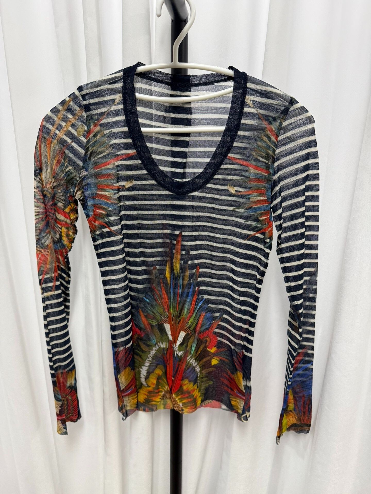 Jean Paul Gaultier Jean Paul Gaultier Striped Mesh Top Size M / US 6-8 / IT 42-44 - 1 Thumbnail