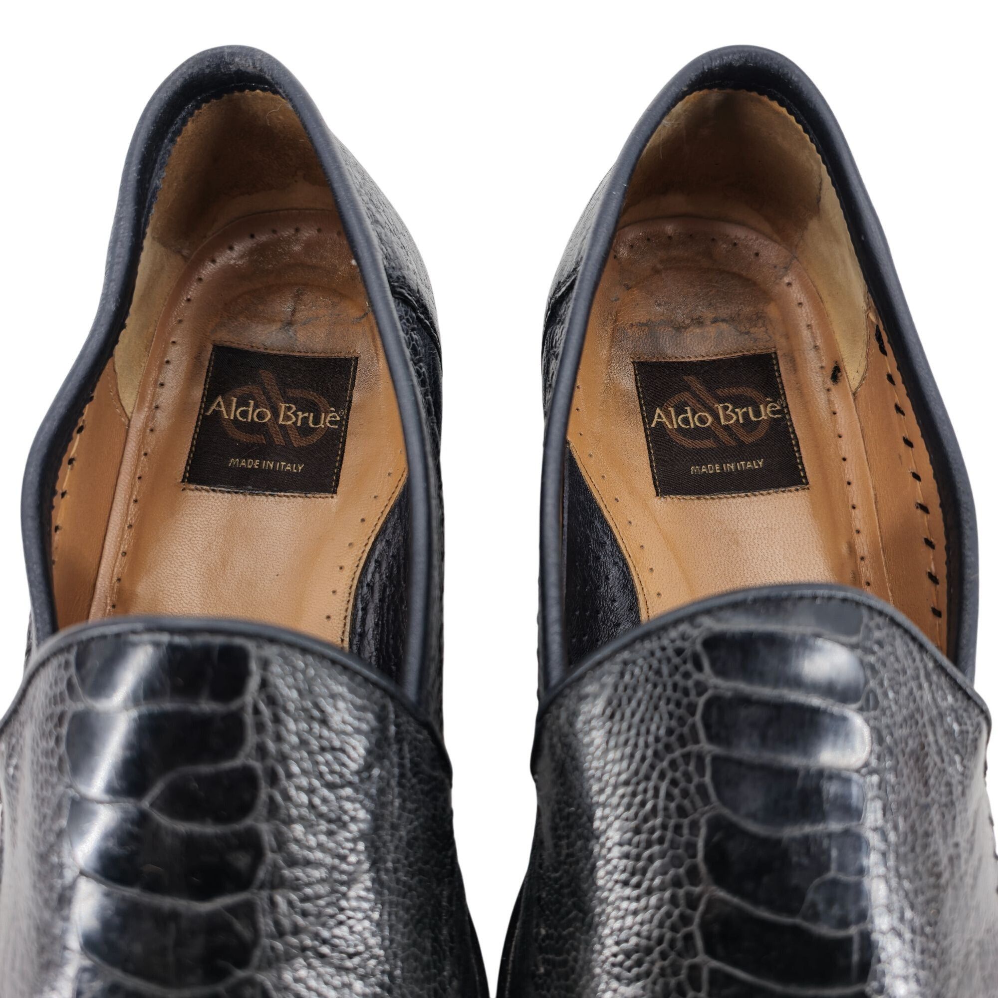 Aldo Brue Aldo Bruè Italy Exotic Navy Blue Ostrich Leg Dress Shoe 10.5 Size US 10.5 / EU 43-44 - 3 Thumbnail
