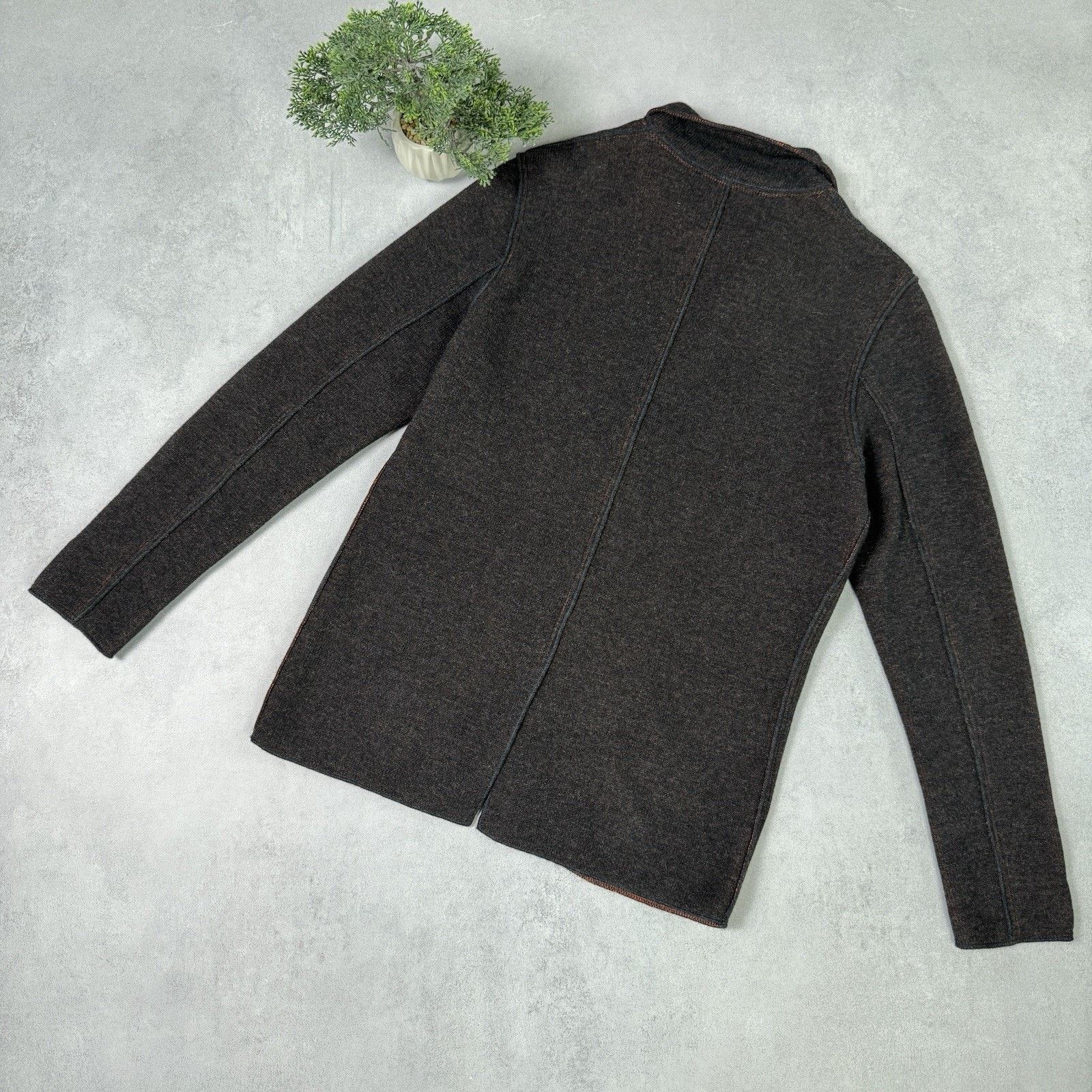 Corneliani Cc Corneliani Collection Blazer Cardigan Wool Size 52 Brown Size US L / EU 52-54 / 3 - 13 Thumbnail
