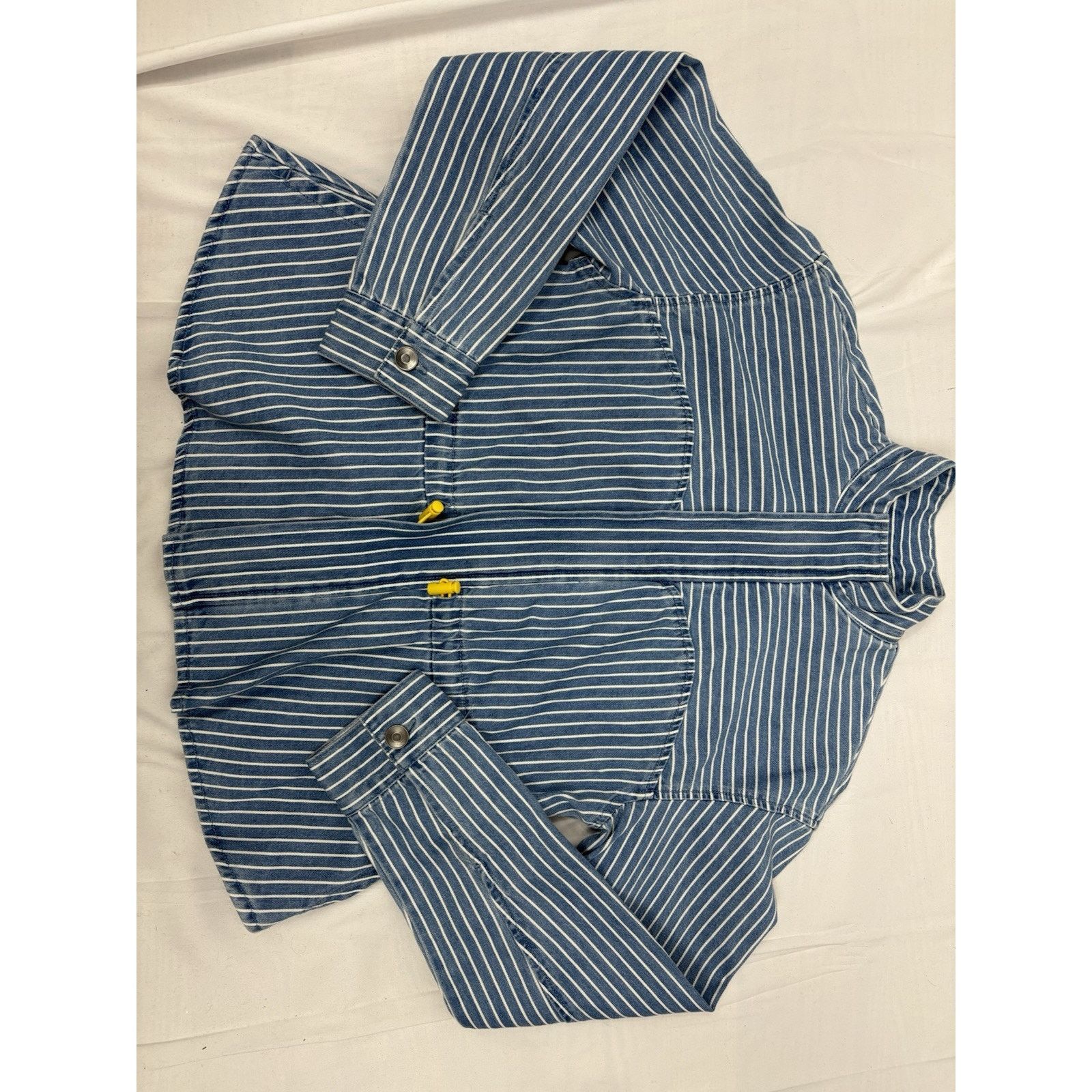 Target Basics NWT Future Collective Blue White Striped Denim Jacket XXS Size M / US 6-8 / IT 42-44 - 11 Thumbnail
